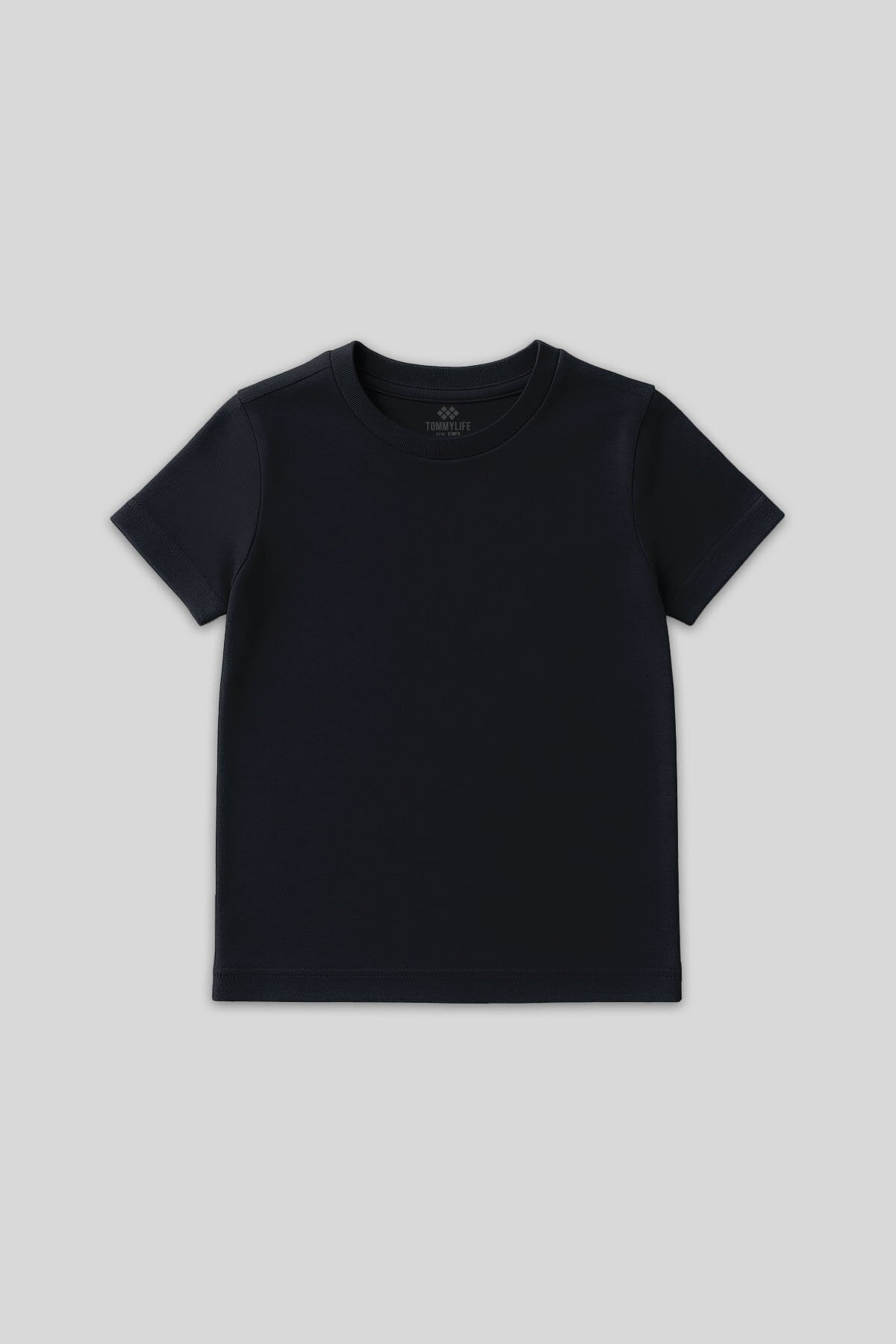 Lacivert O Yaka Standart Fit Basic Unisex Çocuk T-Shirt - 11328