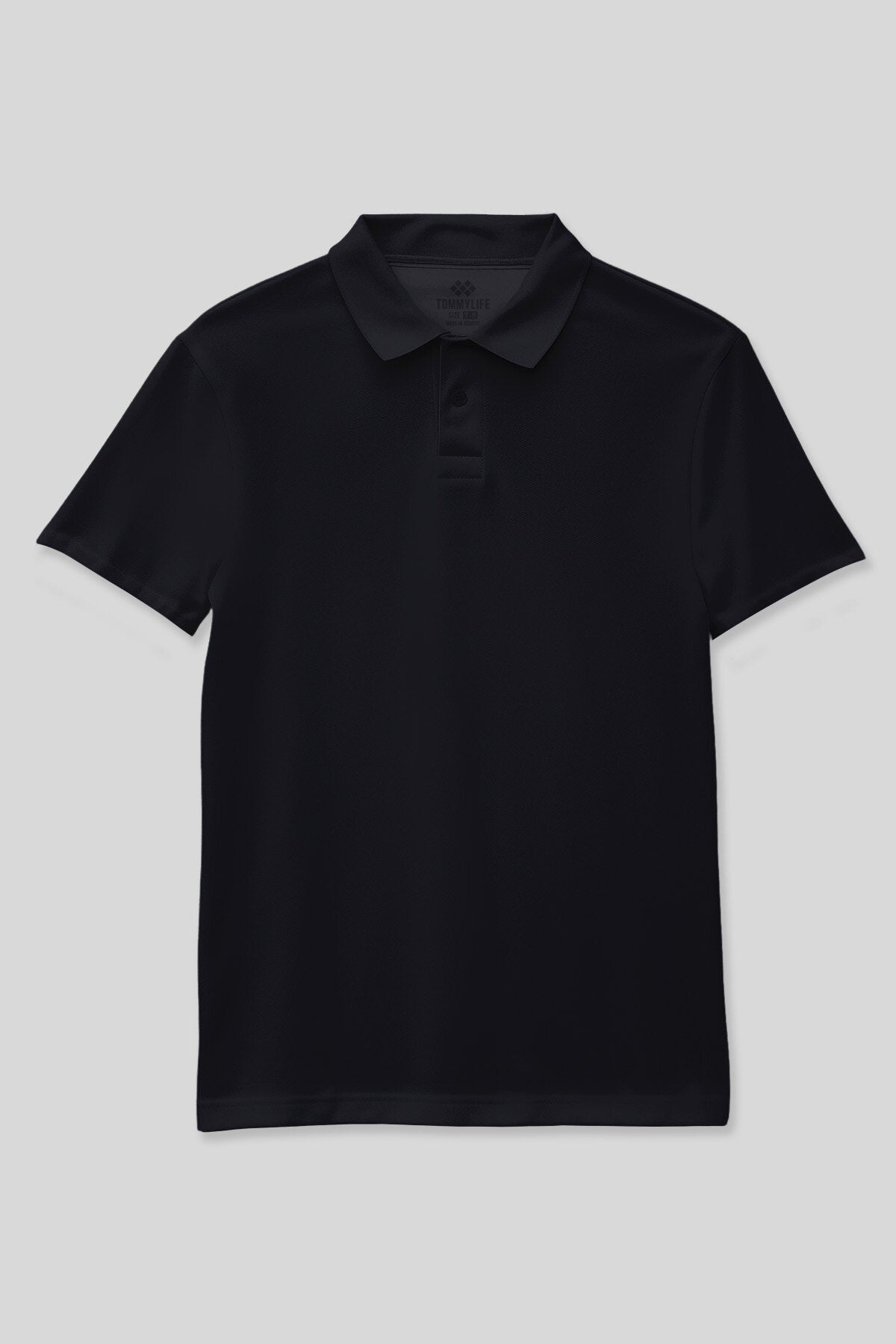 Lacivert Polo Yaka Standart Fit Basic Unisex Çocuk T-Shirt - 11330
