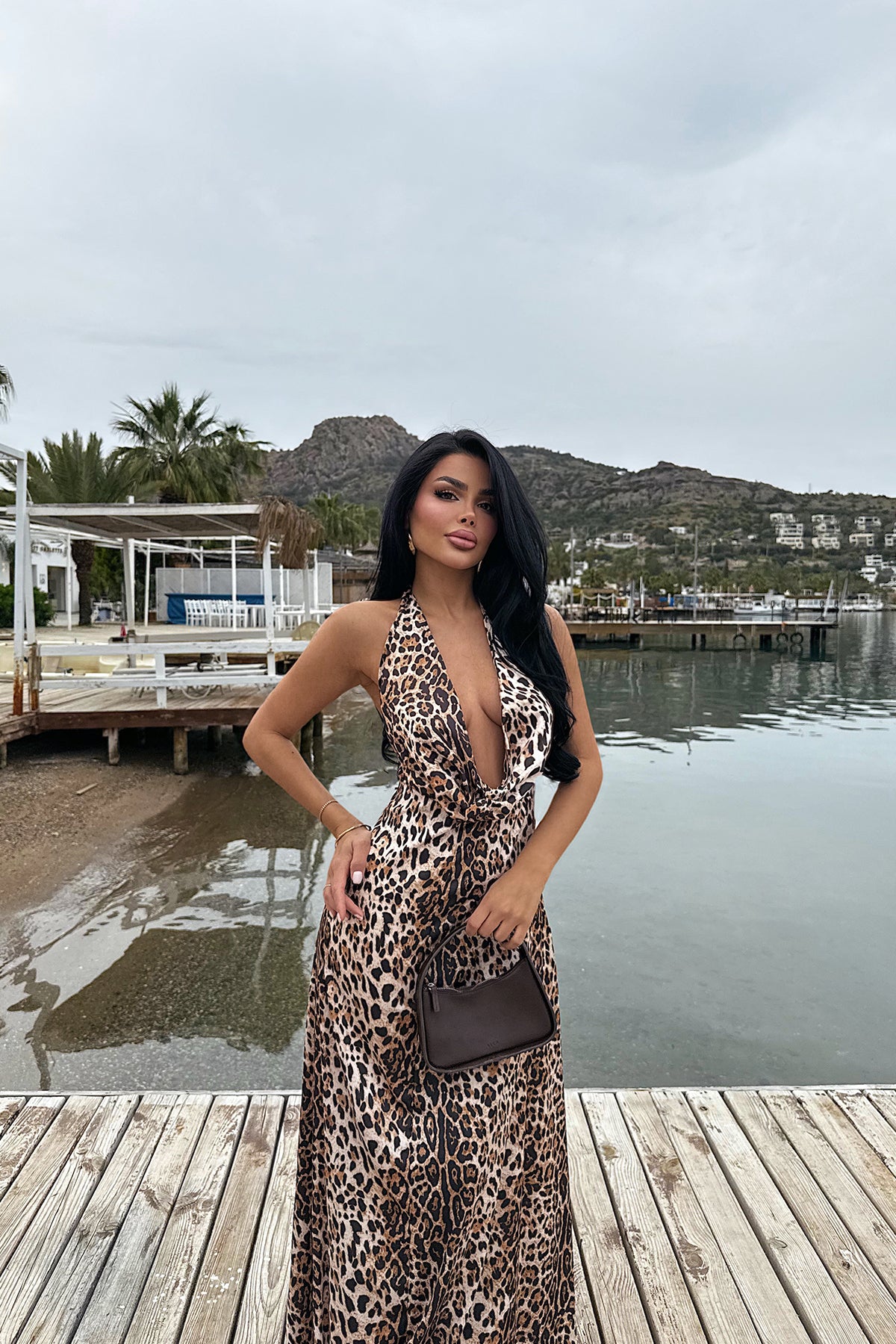 Dulcie Uzun Leoparlı Elbise ATE-2520