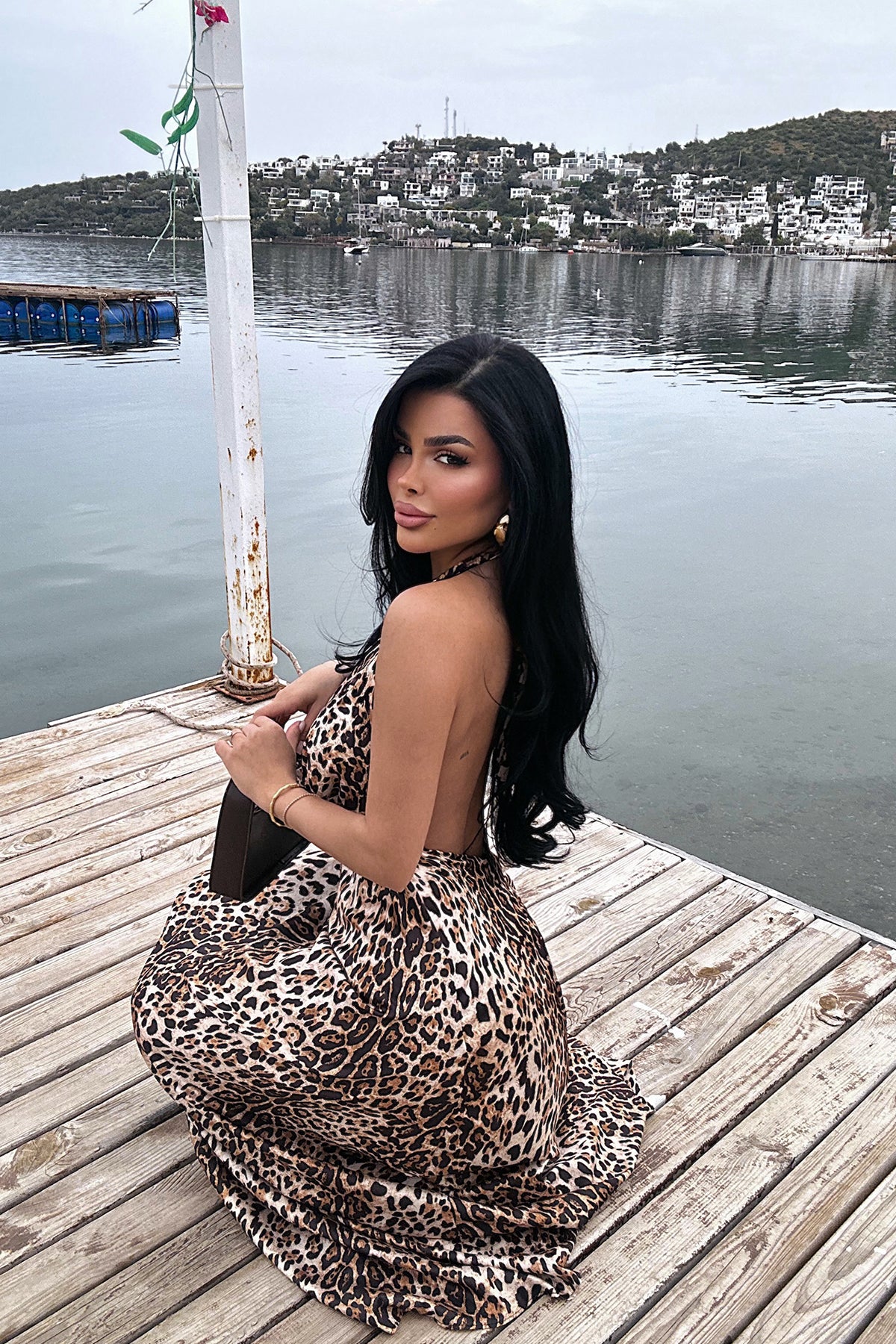 Dulcie Uzun Leoparlı Elbise ATE-2520