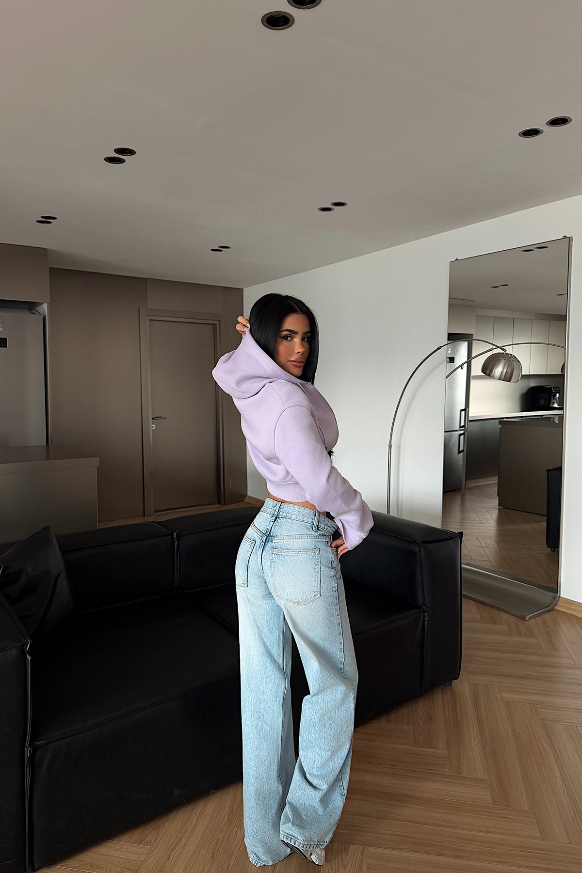 Lila Caiden Crop Hırka ATE-4861