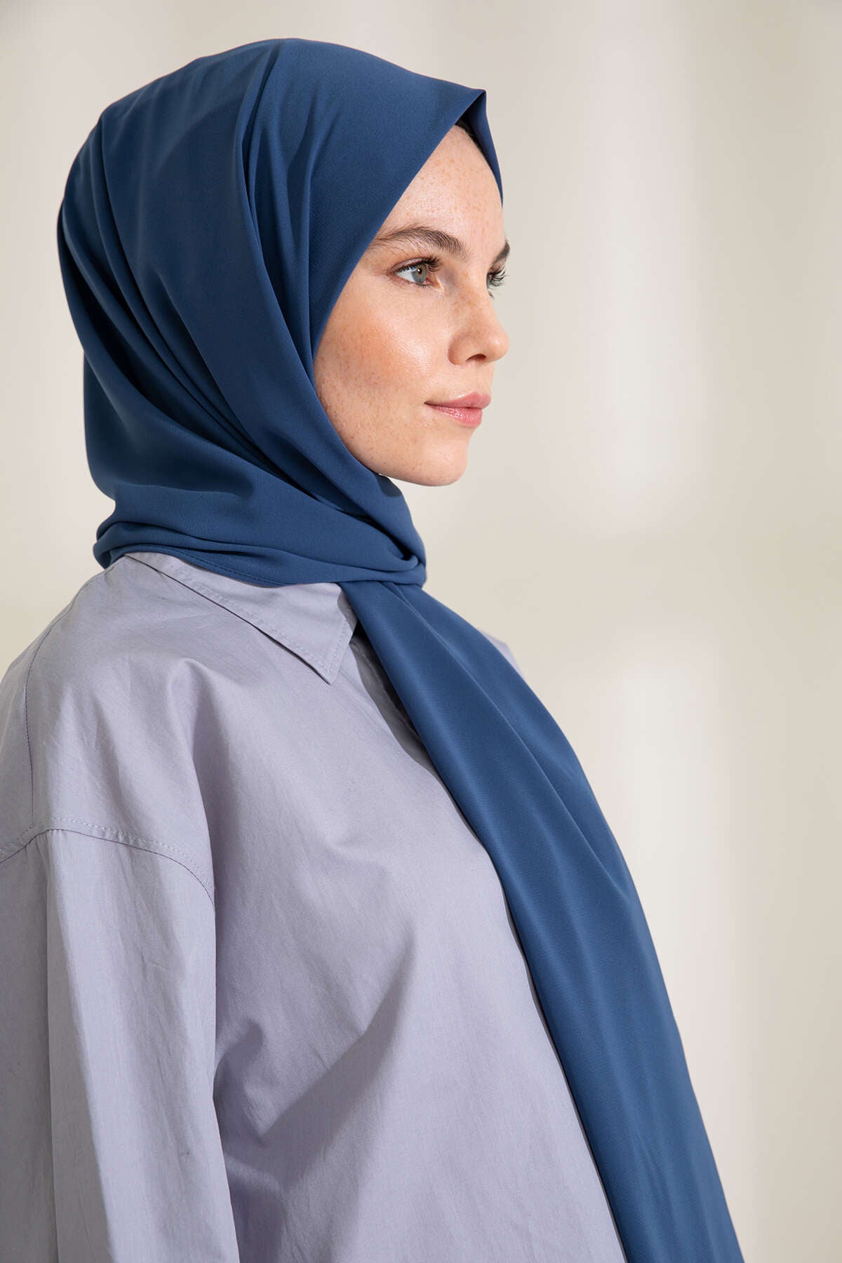 Medine İpeği Şal - İndigo