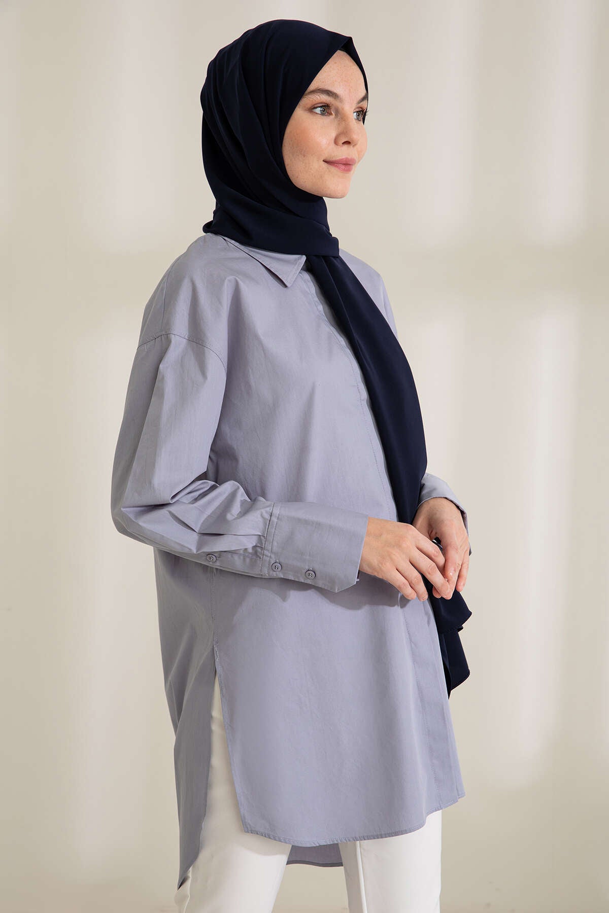 Medine İpeği Şal - Lacivert