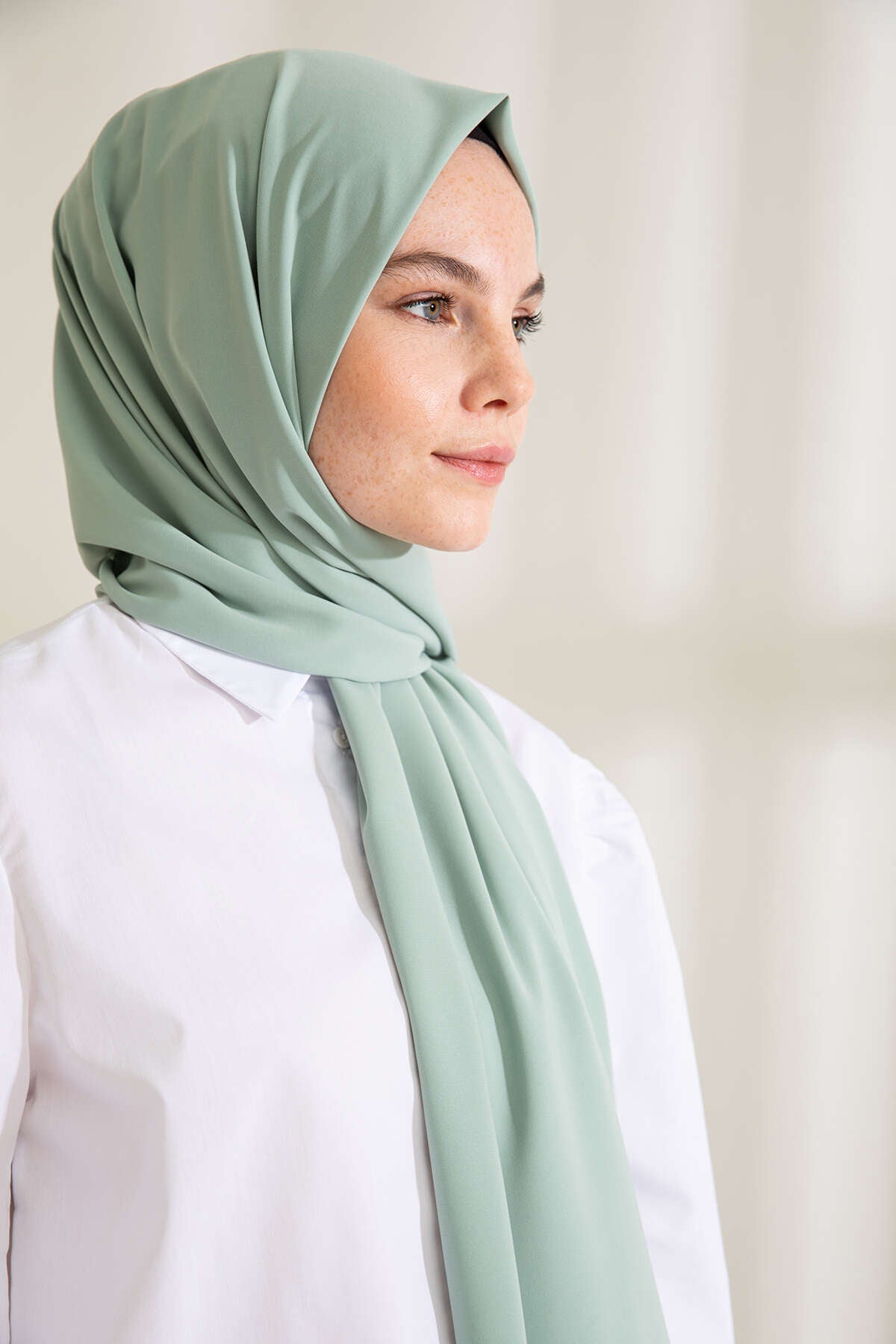 Medine İpeği Şal - Su Yeşili