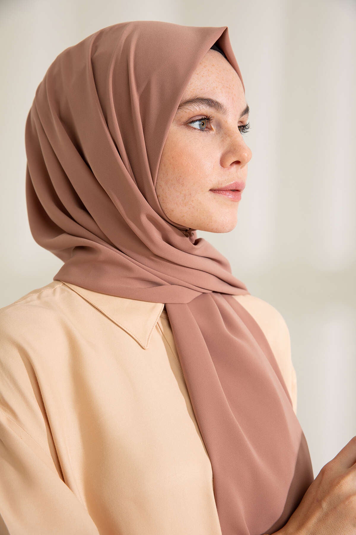 Medine İpeği Şal - Sütlü Kahve