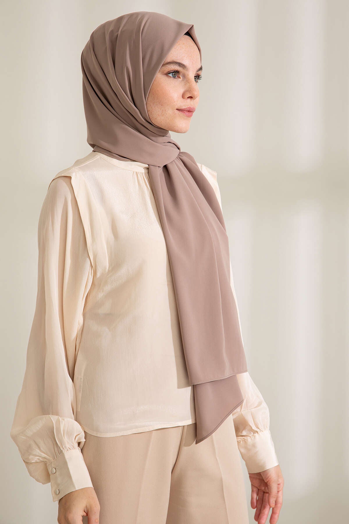 Medine İpeği Şal - Vizon