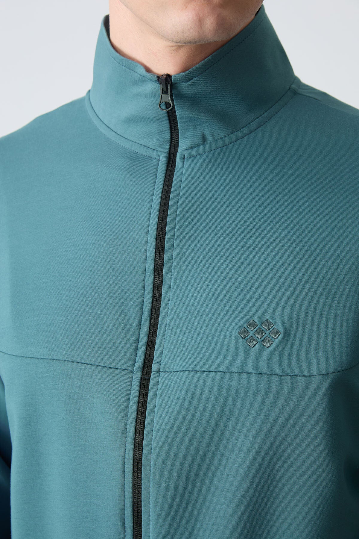 Orman Yeşili Pamuklu Kalın Yumuşak Dokulu Comfort Fit Basic Erkek Eşofman Takım - 85260