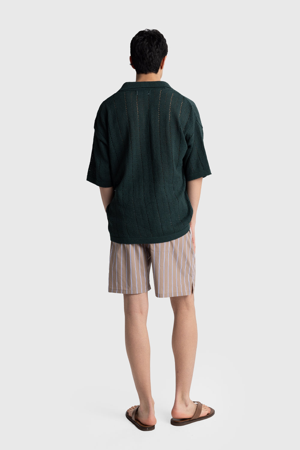 ÖRME TRIKO T-SHIRT - YEŞİL M