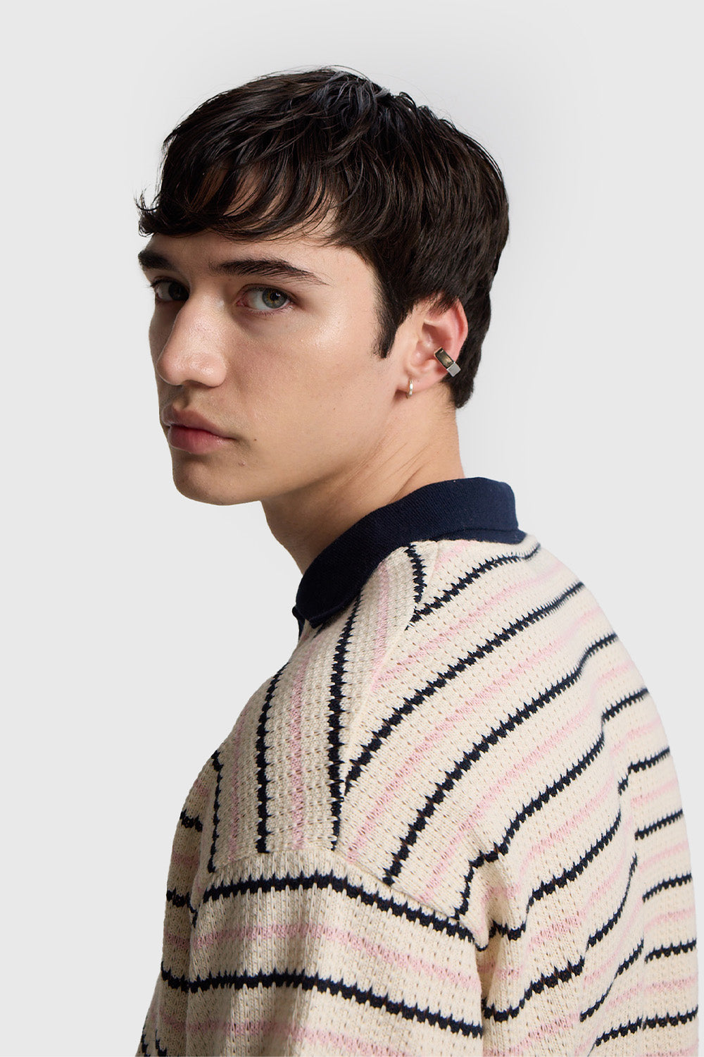 ÖRME TRIKO T-SHIRT - LACİVERT M