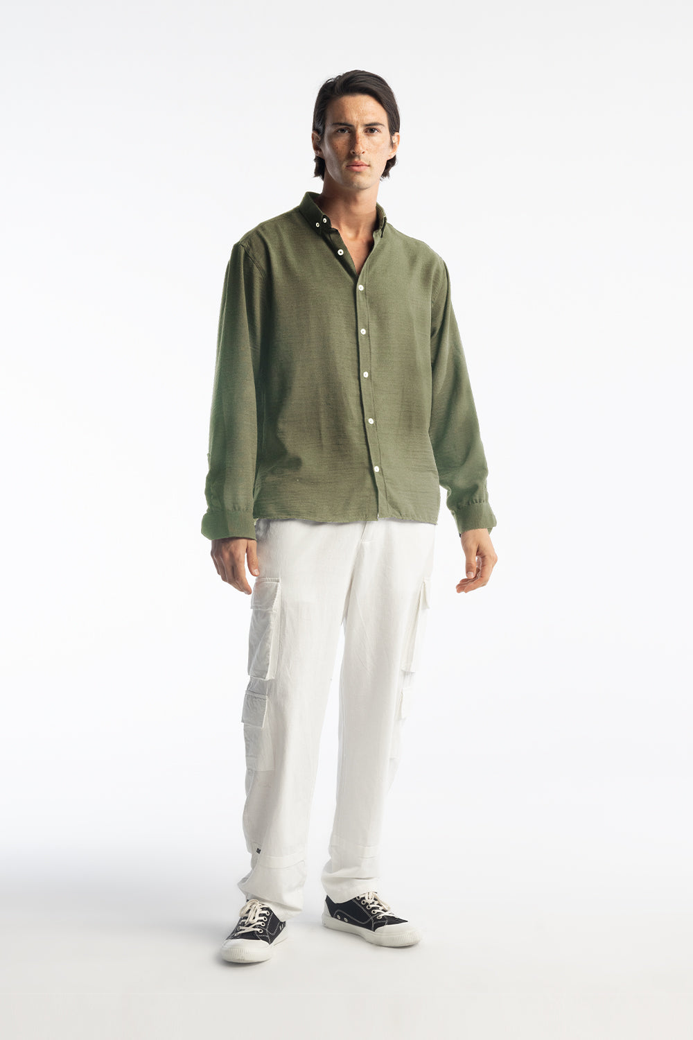 OVERSİZE DÖKÜMLÜ GÖMLEK - HAKİ XL