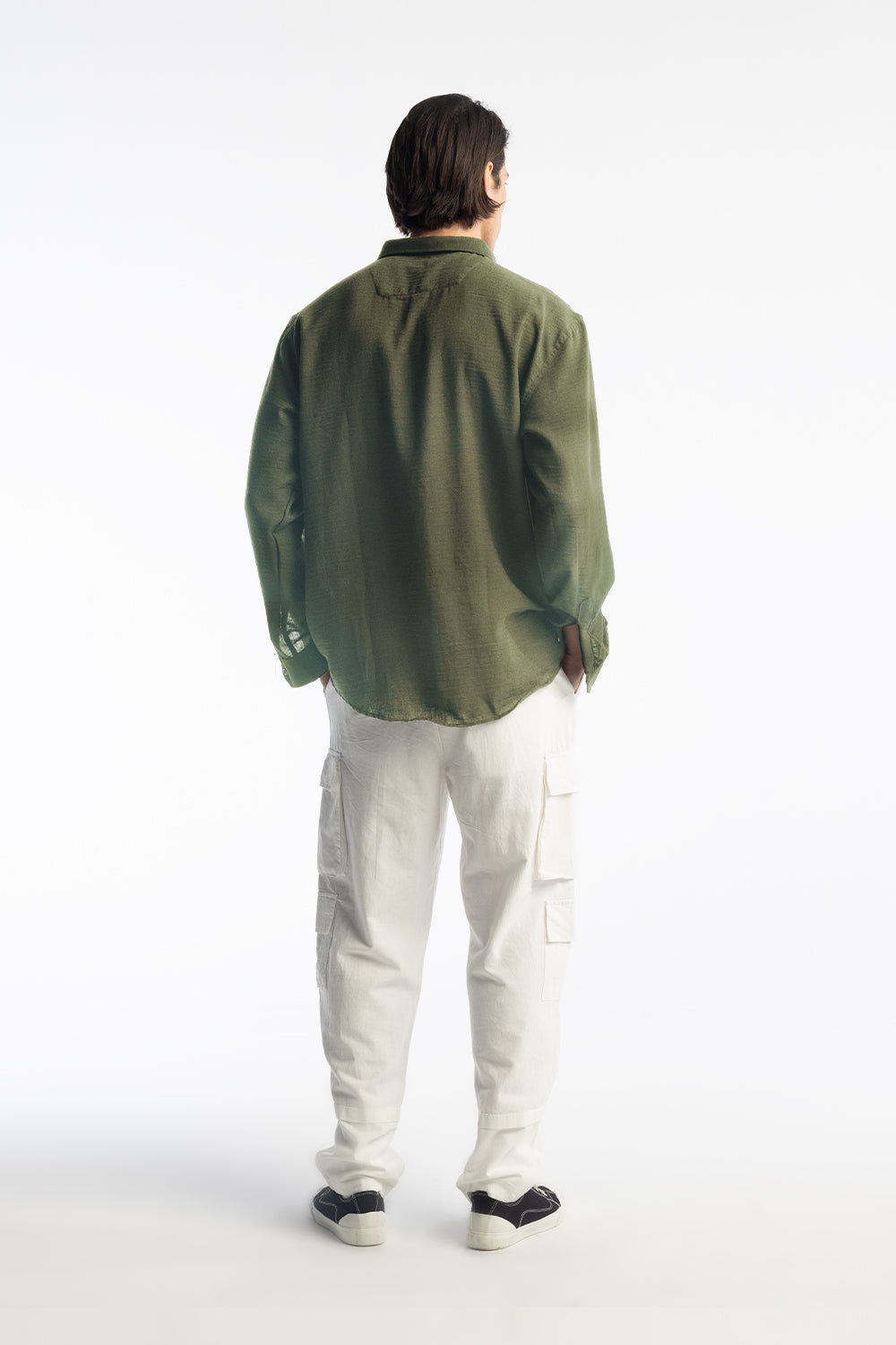 OVERSİZE DÖKÜMLÜ GÖMLEK - HAKİ L