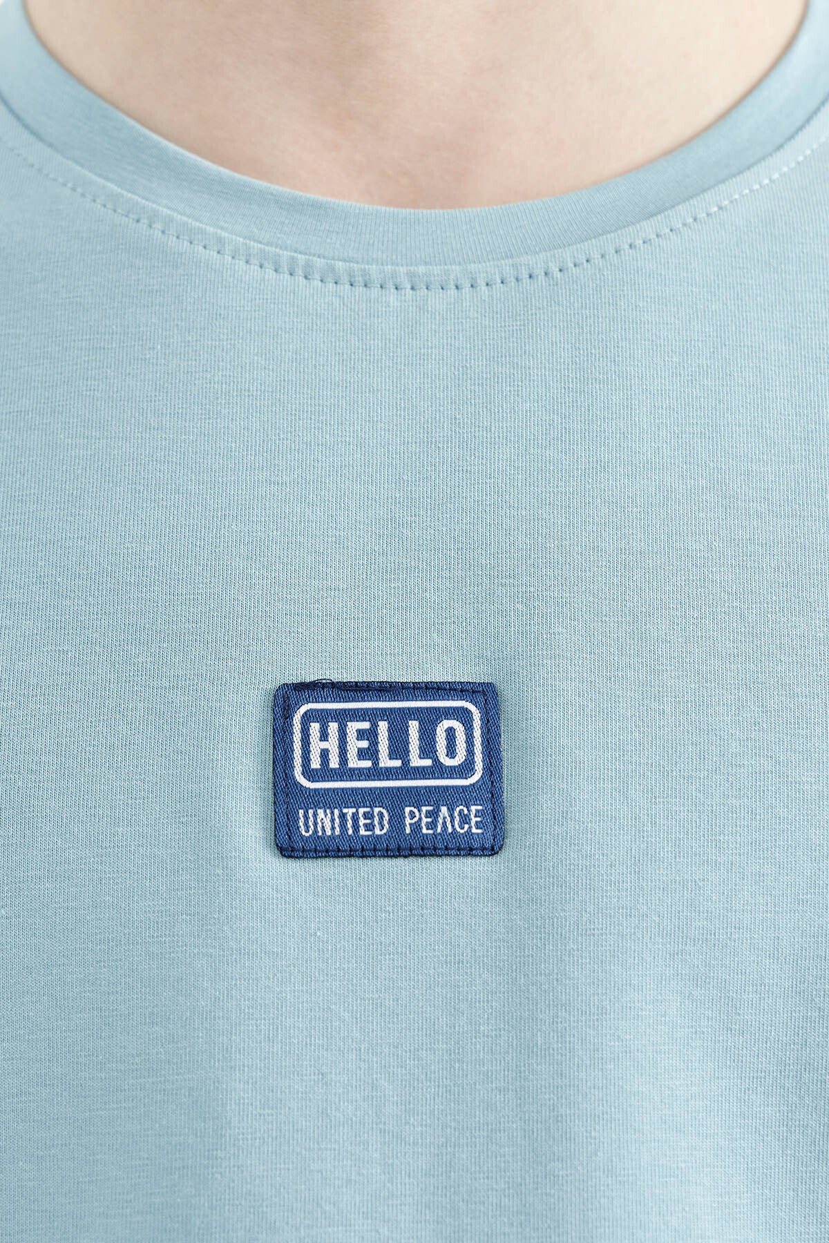 Açık Mavi Baskılı Standart Kalıp O Yaka Erkek Çocuk T-Shirt - 11097