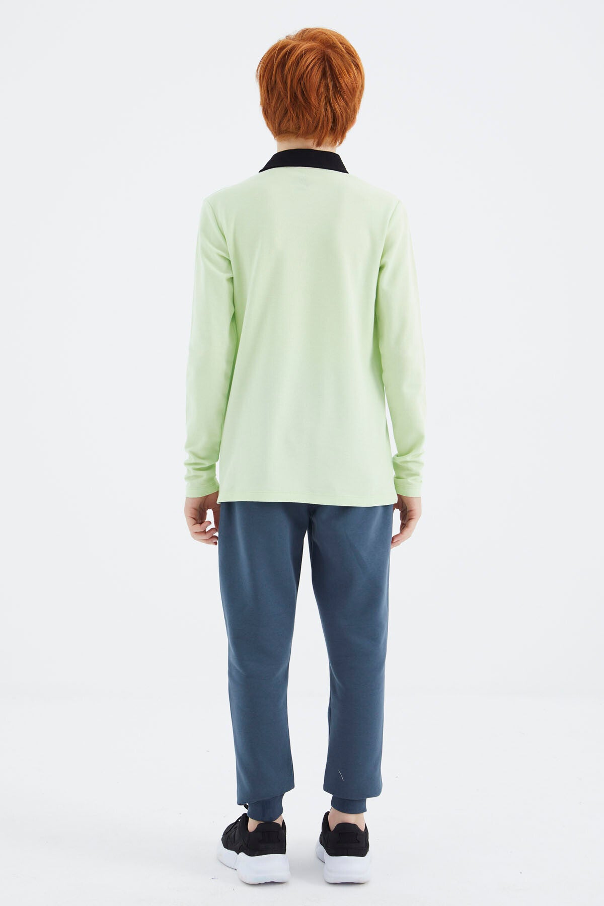 Açık Yeşil Polo Yaka Basic Erkek Çocuk T-Shirt - 11171