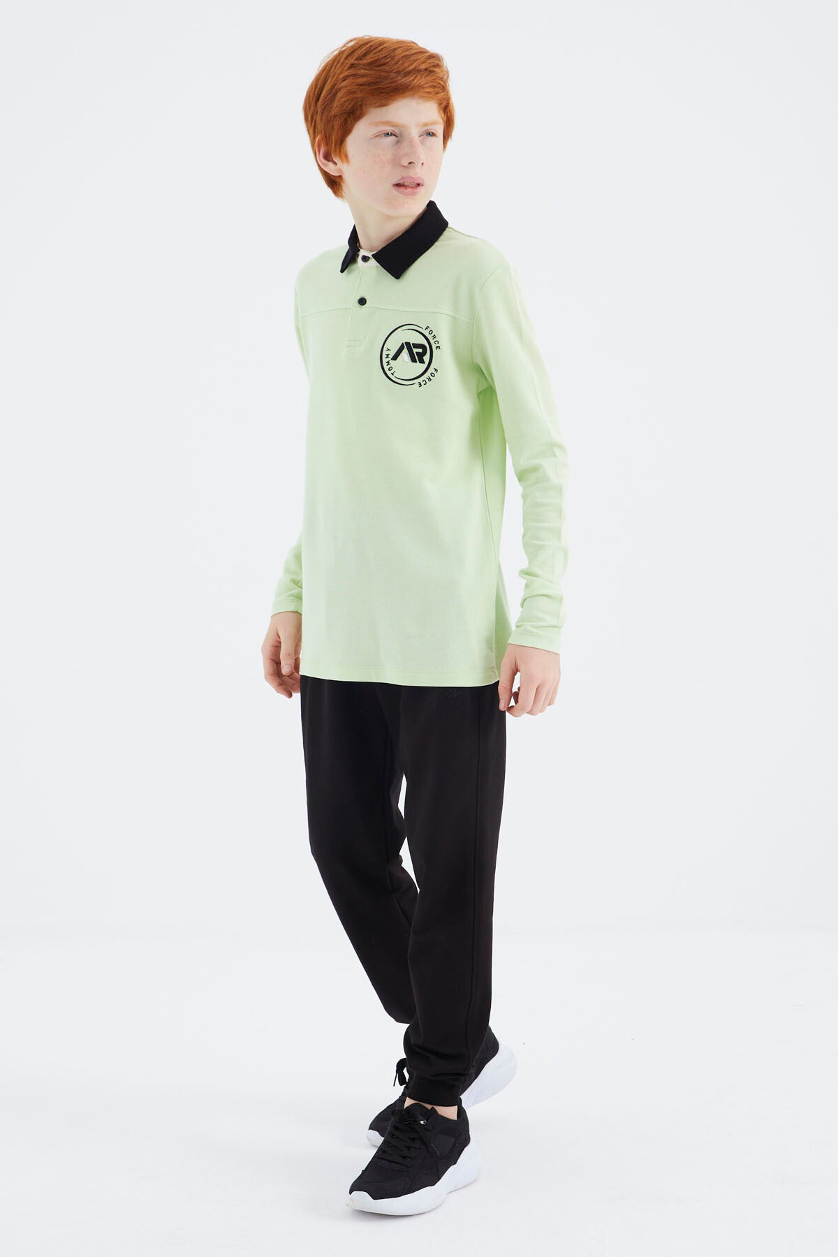 Açık Yeşil Polo Yaka Erkek Çocuk T-Shirt - 11172