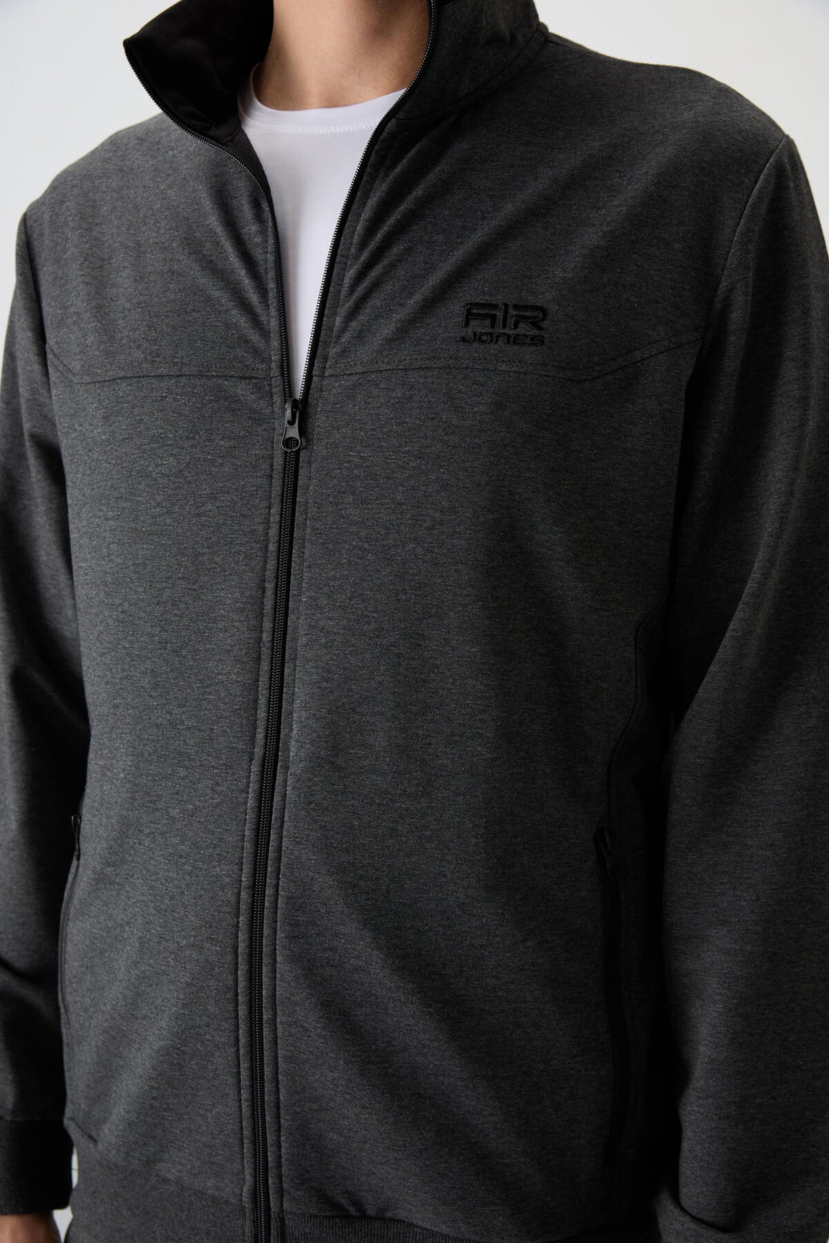 Troy Antrasit Melanj Standart Kalıp Erkek Eşofman Takım - 85196