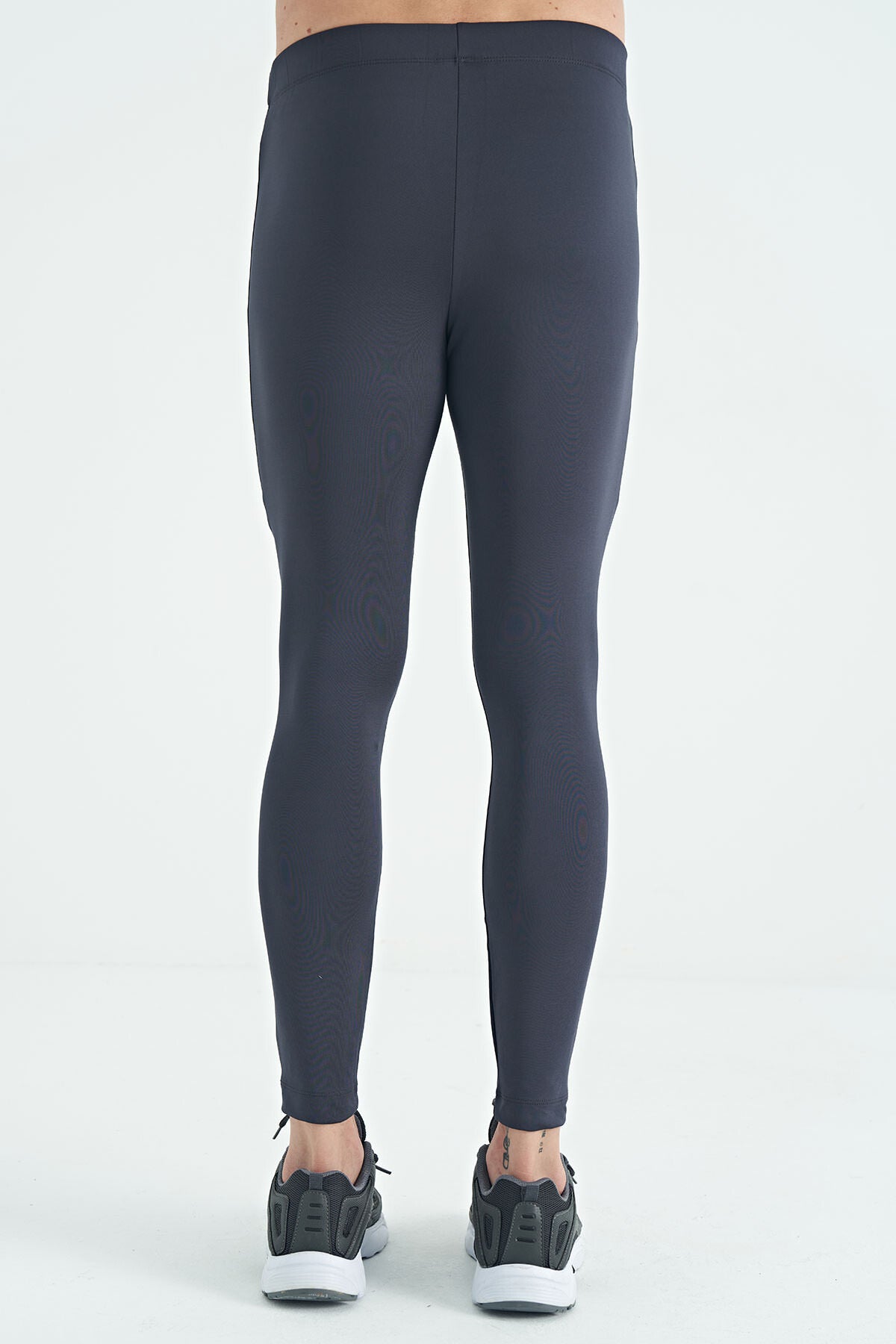 Antrasit Logo Baskılı Yüksek Bel Slim Fit Aktif Spor Erkek Tayt - 84989