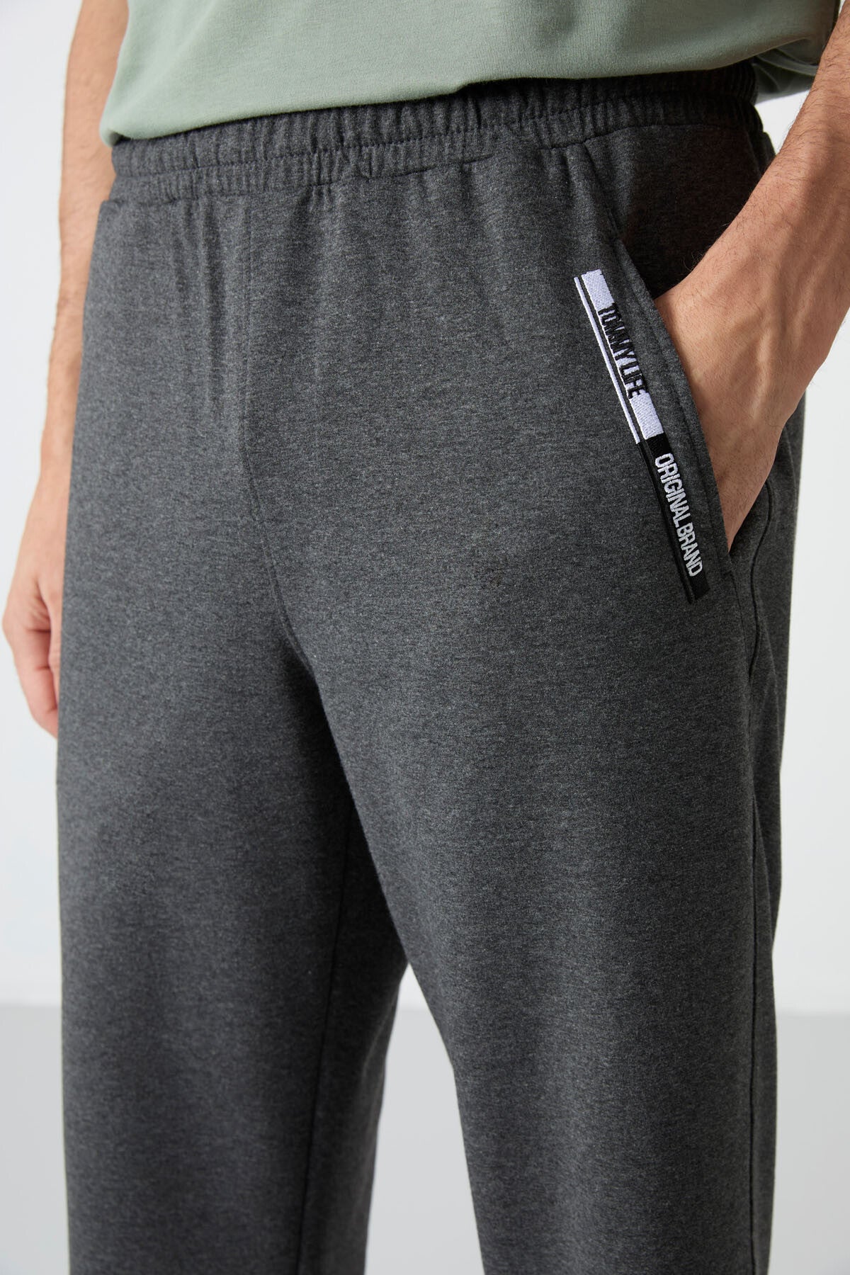 Antrasit Melanj Ön Cep Detaylı Standart Kalıp Klasik Paça Erkek Kapri - 83092