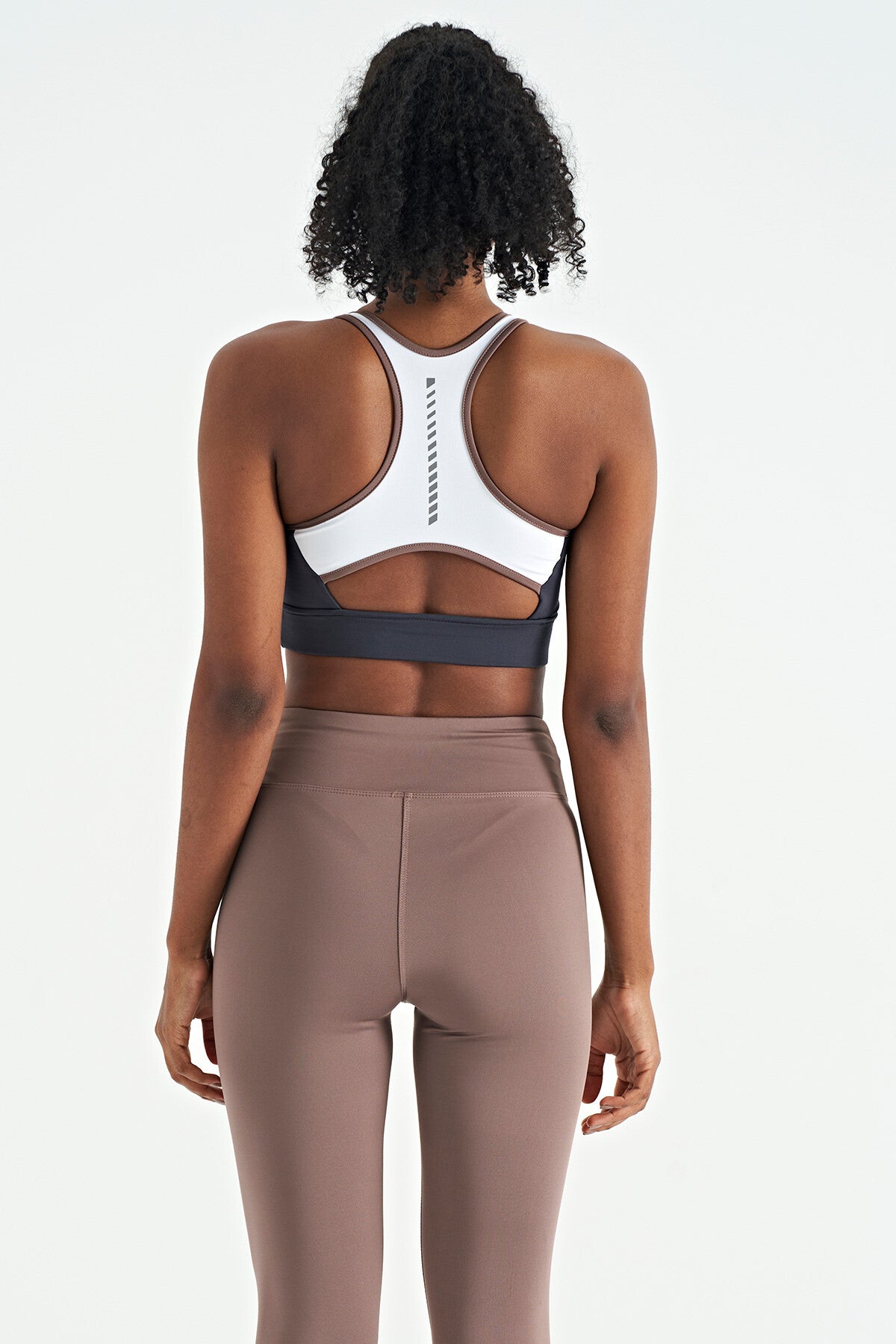 Antrasit Renk Bloklu Sırt Baskı Detaylı Dar Kalıp Kadın Büstiyer - 97253