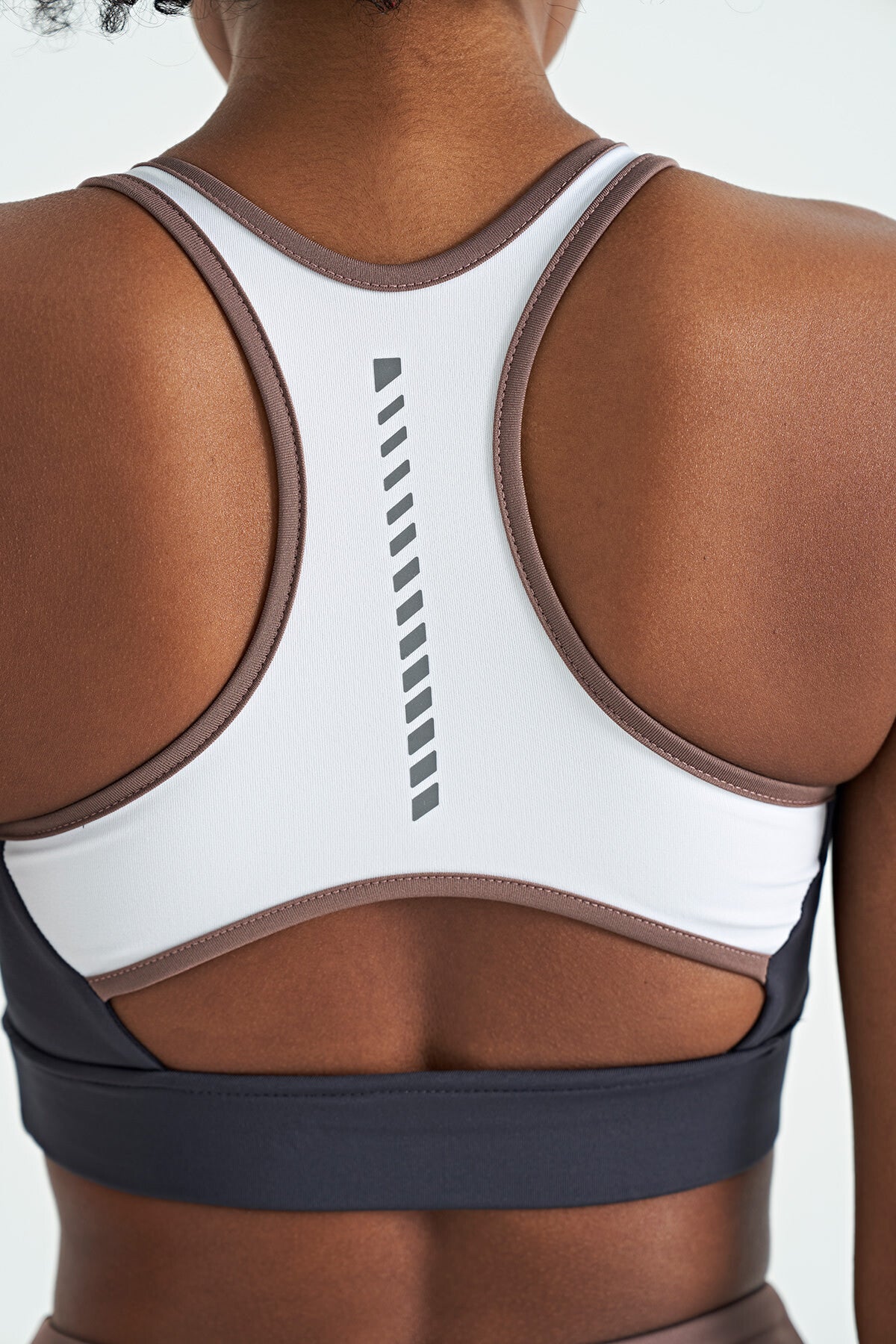 Antrasit Renk Bloklu Sırt Baskı Detaylı Dar Kalıp Kadın Büstiyer - 97253