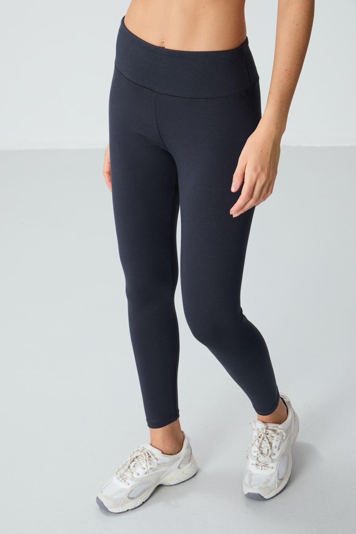 Antrasit Yüksek Bel Termal Slim Fit Dar Paça Kadın Tayt - 94577