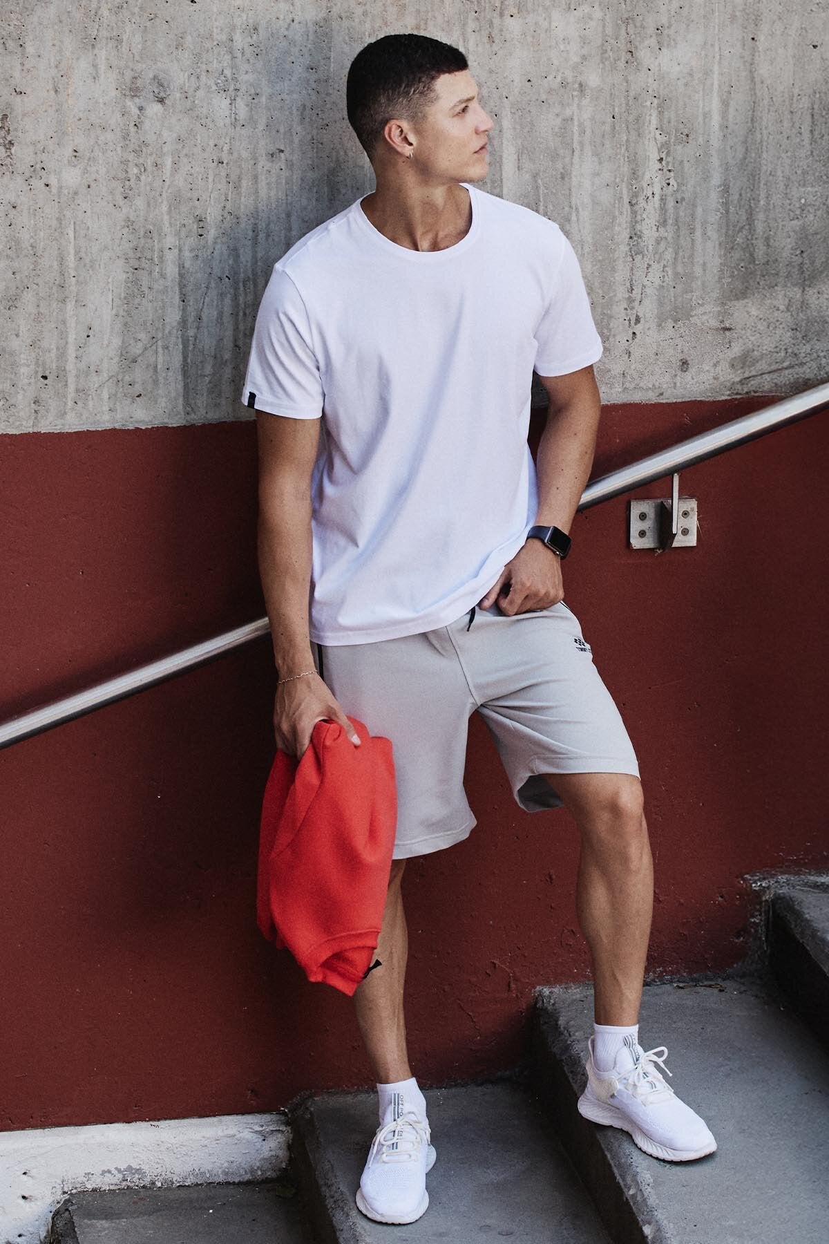 Beyaz Erkek Basic Kısa Kol Standart Kalıp O Yaka T-shirt - 87911