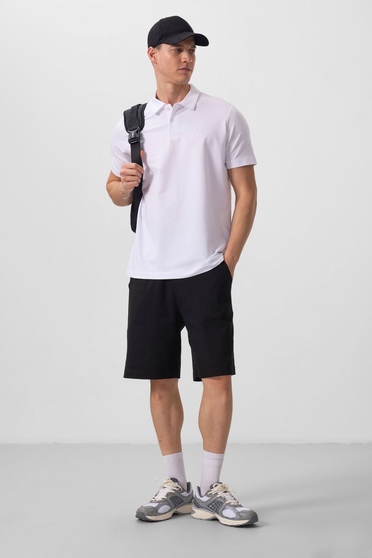 Beyaz Standart Kalıp Basic Polo Yaka Erkek T-Shirt - 87768