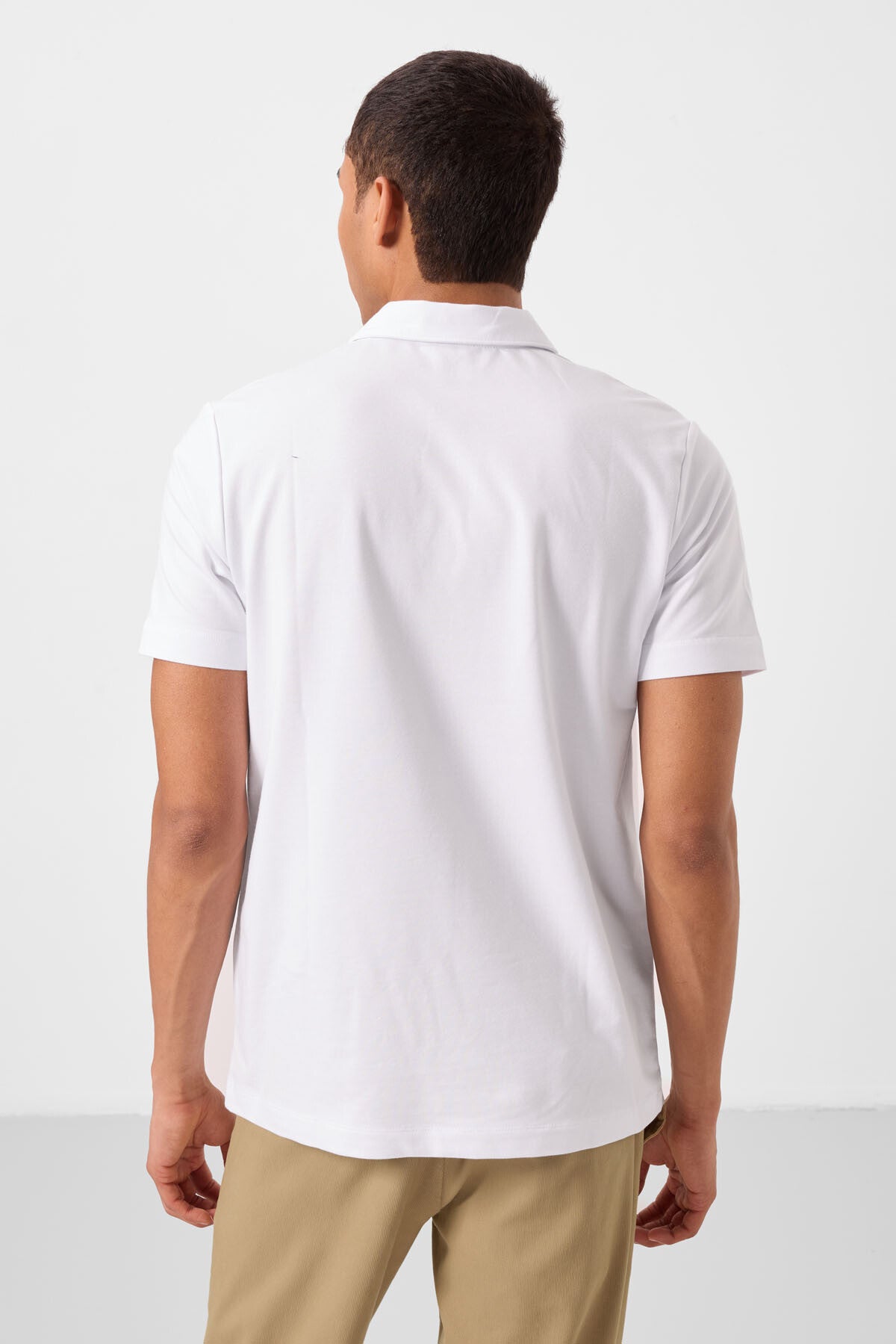 Beyaz Standart Kalıp Basic Polo Yaka Erkek T-Shirt - 87748
