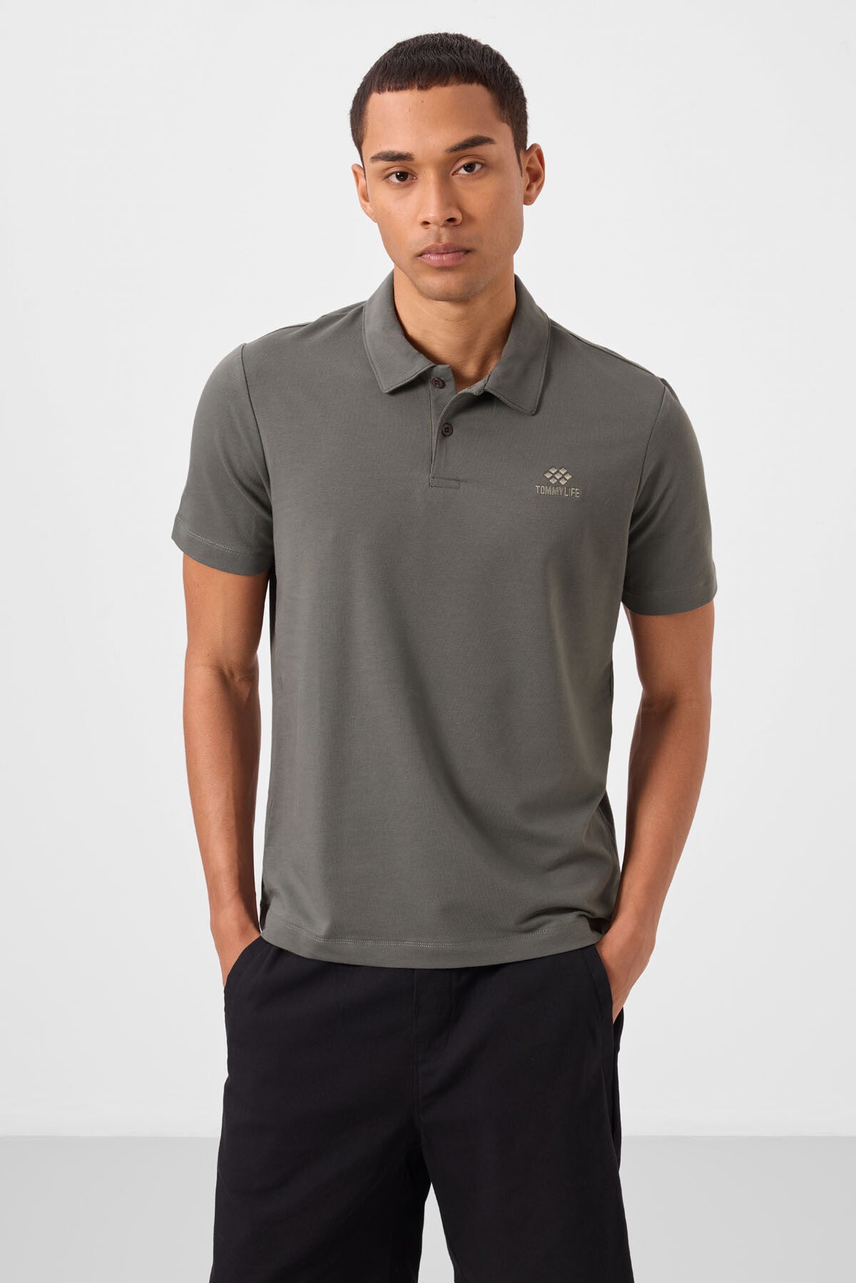 Çağla Standart Kalıp Basic Polo Yaka Erkek T-Shirt - 87748