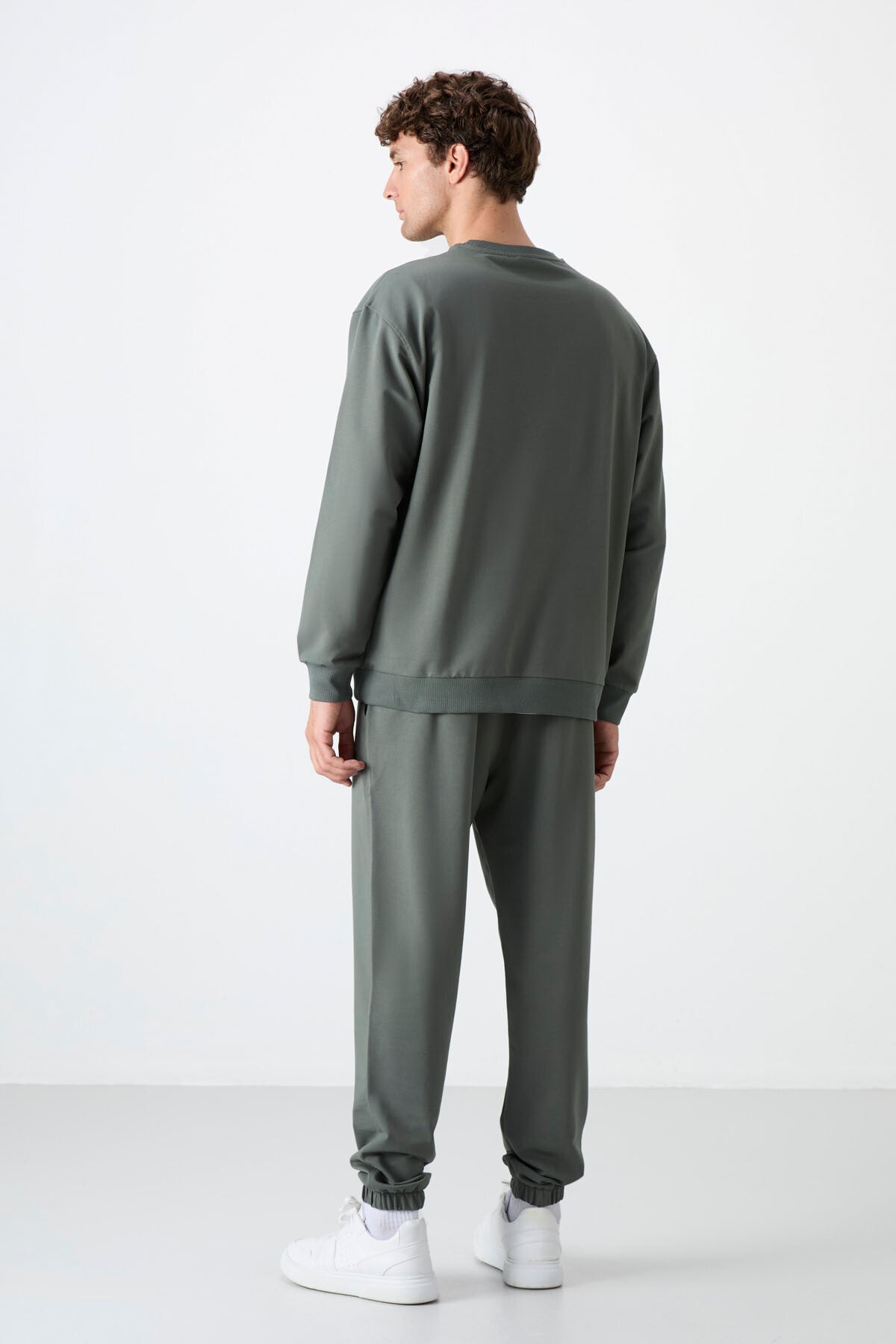 Çağla Casual O Yaka Lastik Paça Pamuklu Erkek Oversize Eşofman Takımı - 85120