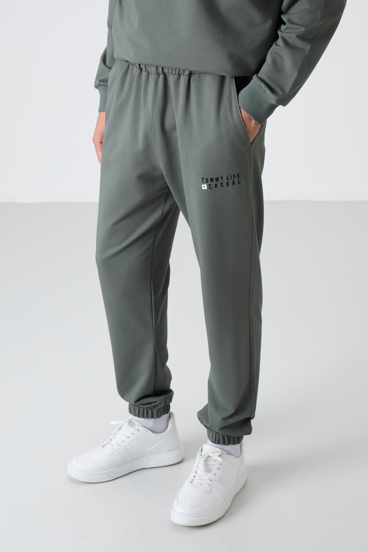 Çağla Casual O Yaka Lastik Paça Pamuklu Erkek Oversize Eşofman Takımı - 85120