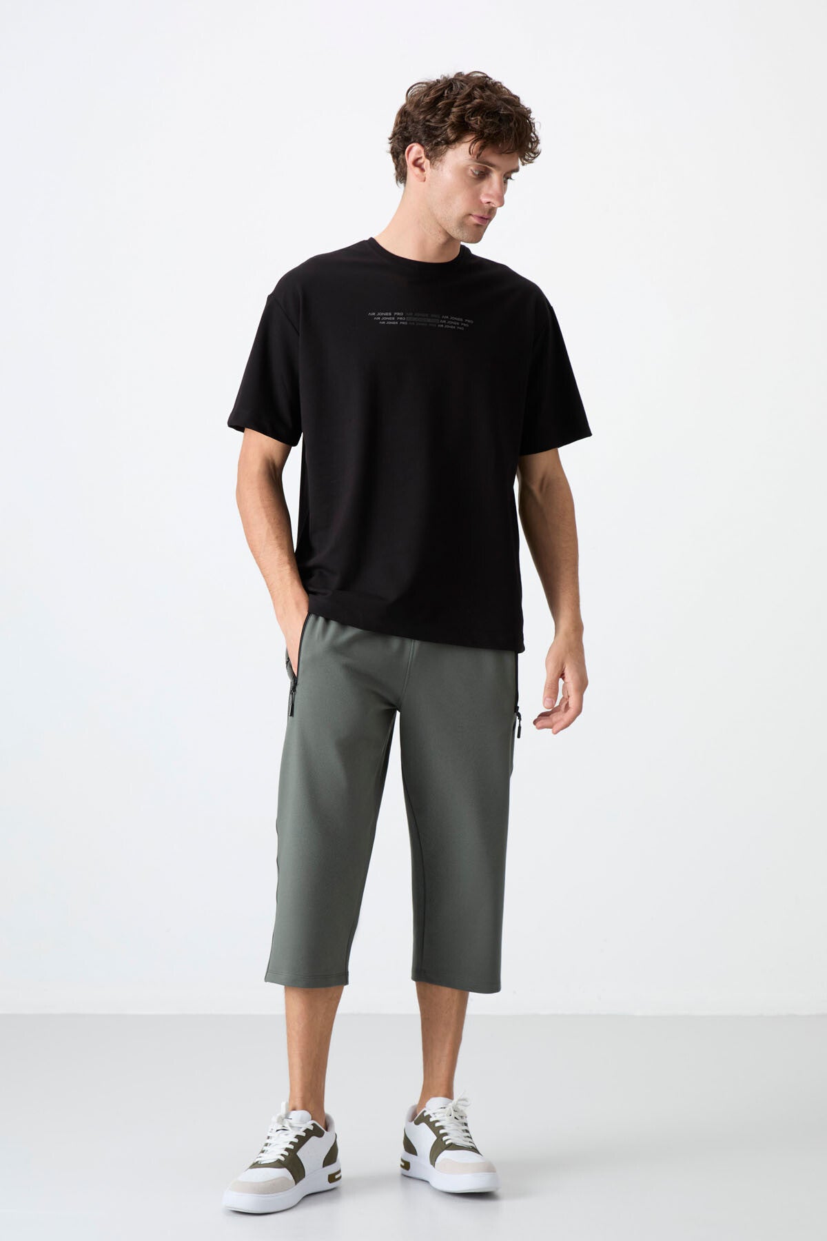 Çağla Fermuar Cepli Standart Kalıp Klasik Paça Erkek Kapri - 83091