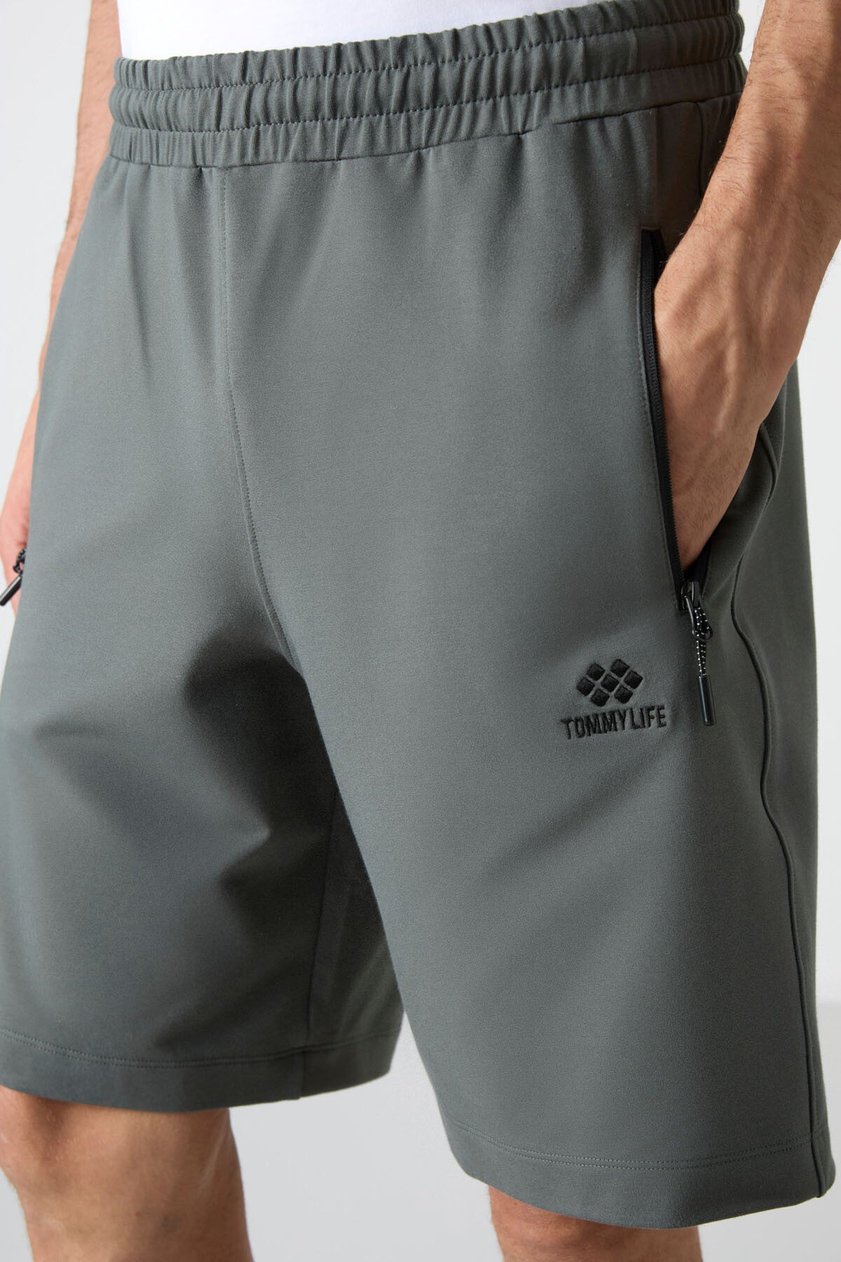 Çağla Gizli Fermuar Arka Cepli Bağcıklı Standart Kalıp Erkek Şort - 81136