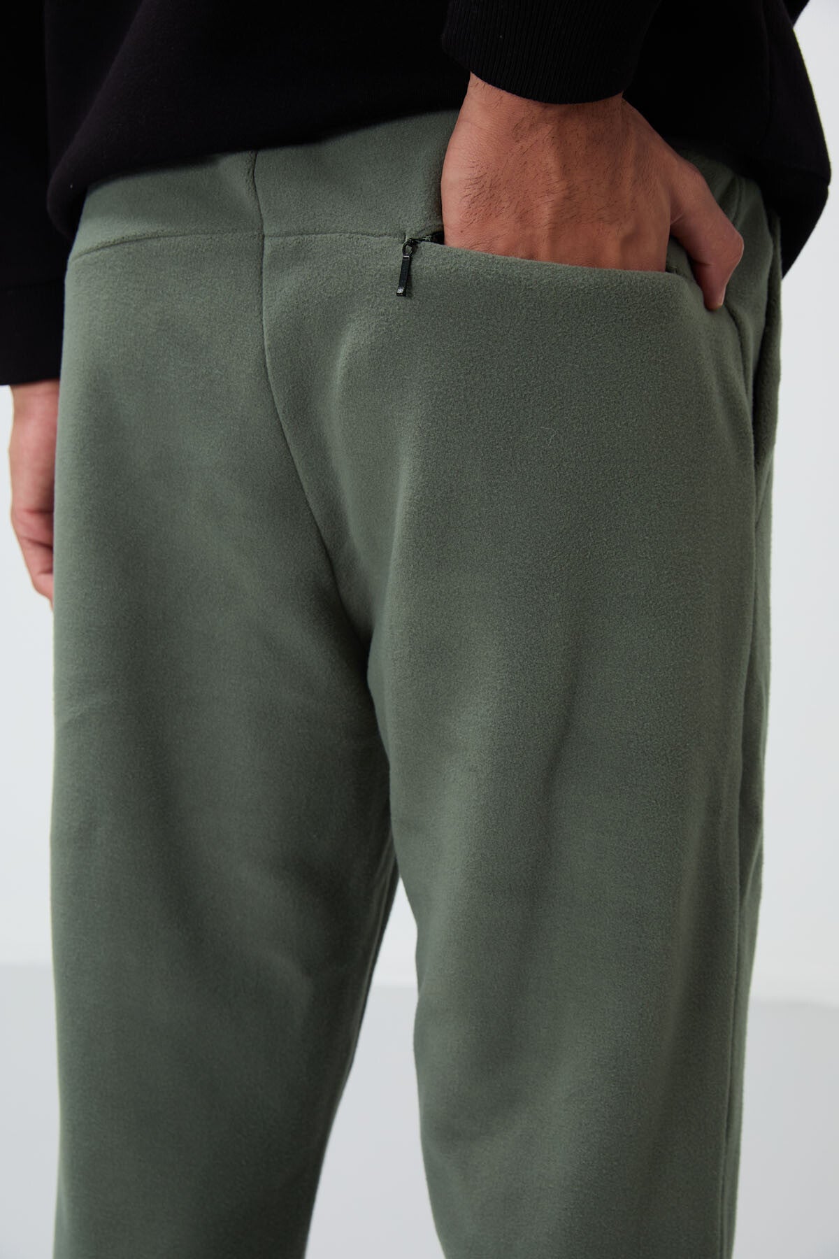 Çağla Gizli Fermuarlı Rahat Form Lastik Paça Polar Erkek Eşofman Alt - 84866