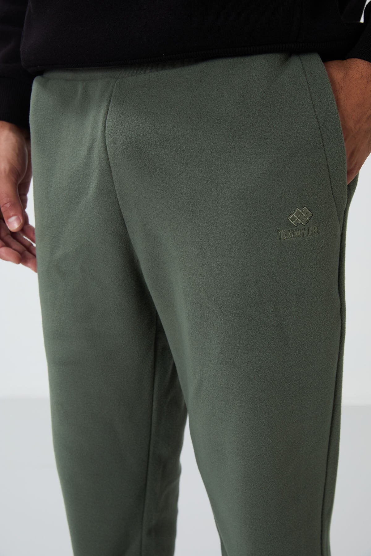 Çağla Gizli Fermuarlı Rahat Form Lastik Paça Polar Erkek Eşofman Alt - 84866