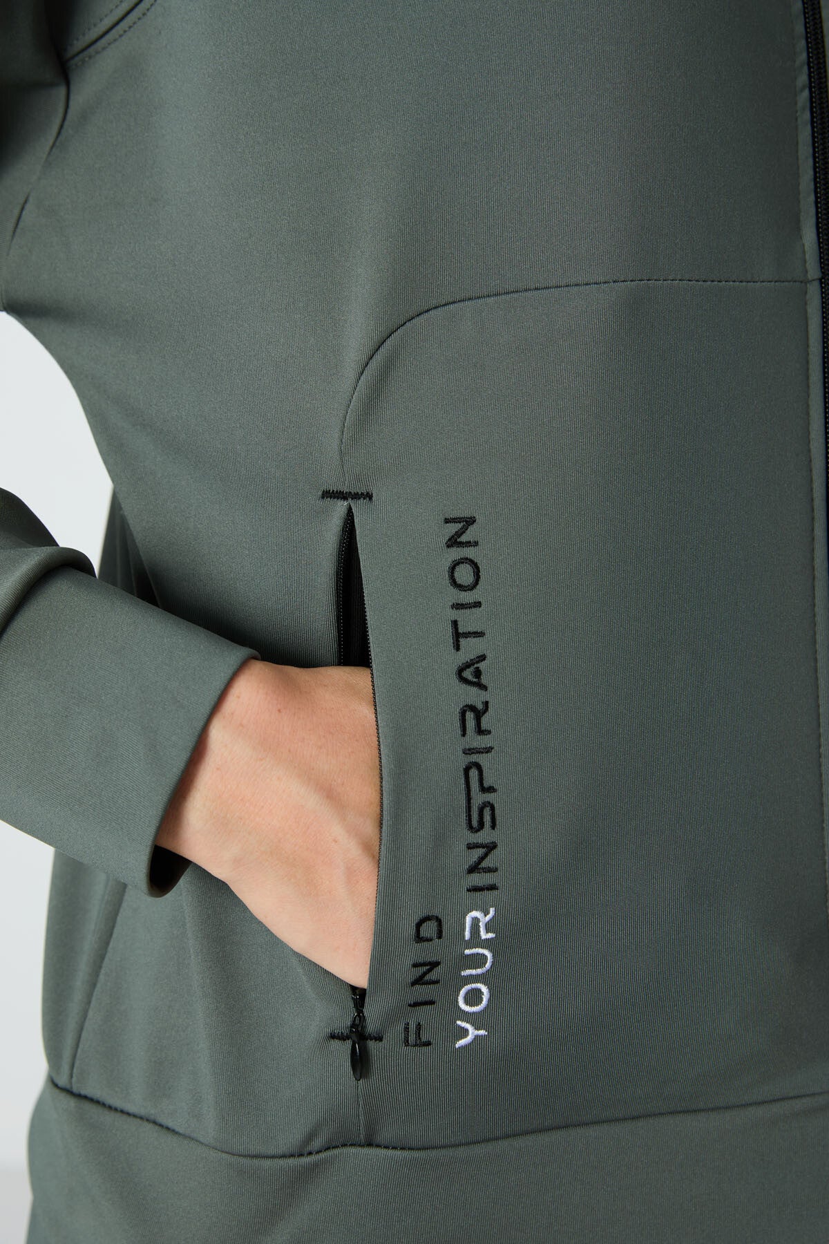 Çağla Kapüşonlu Gizli Cep Detaylı Standart Kalıp Kadın Eşofman Takımı - 95306