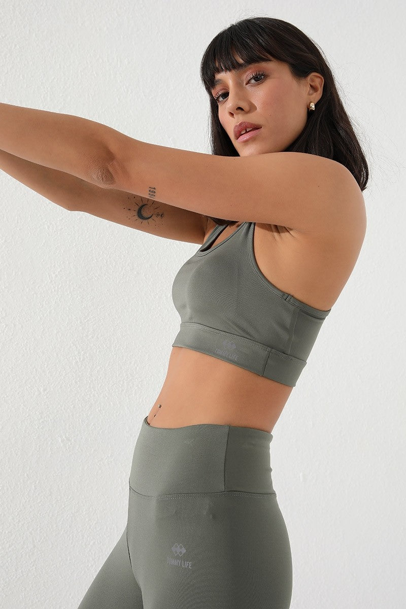 Çağla Sırt Detaylı Dar Kalıp U Yaka Kadın Spor Büstiyer - 97120