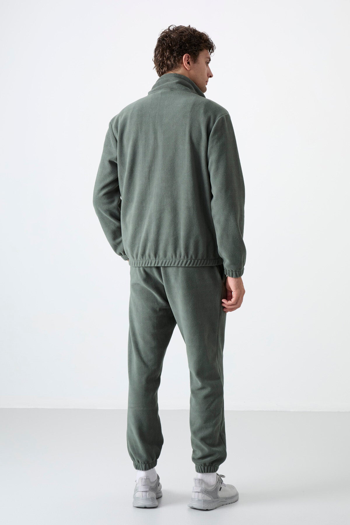 Çağla Yarım Fermuar Dik Yaka Lastik Paça Polar Erkek Eşofman Takımı - 85159