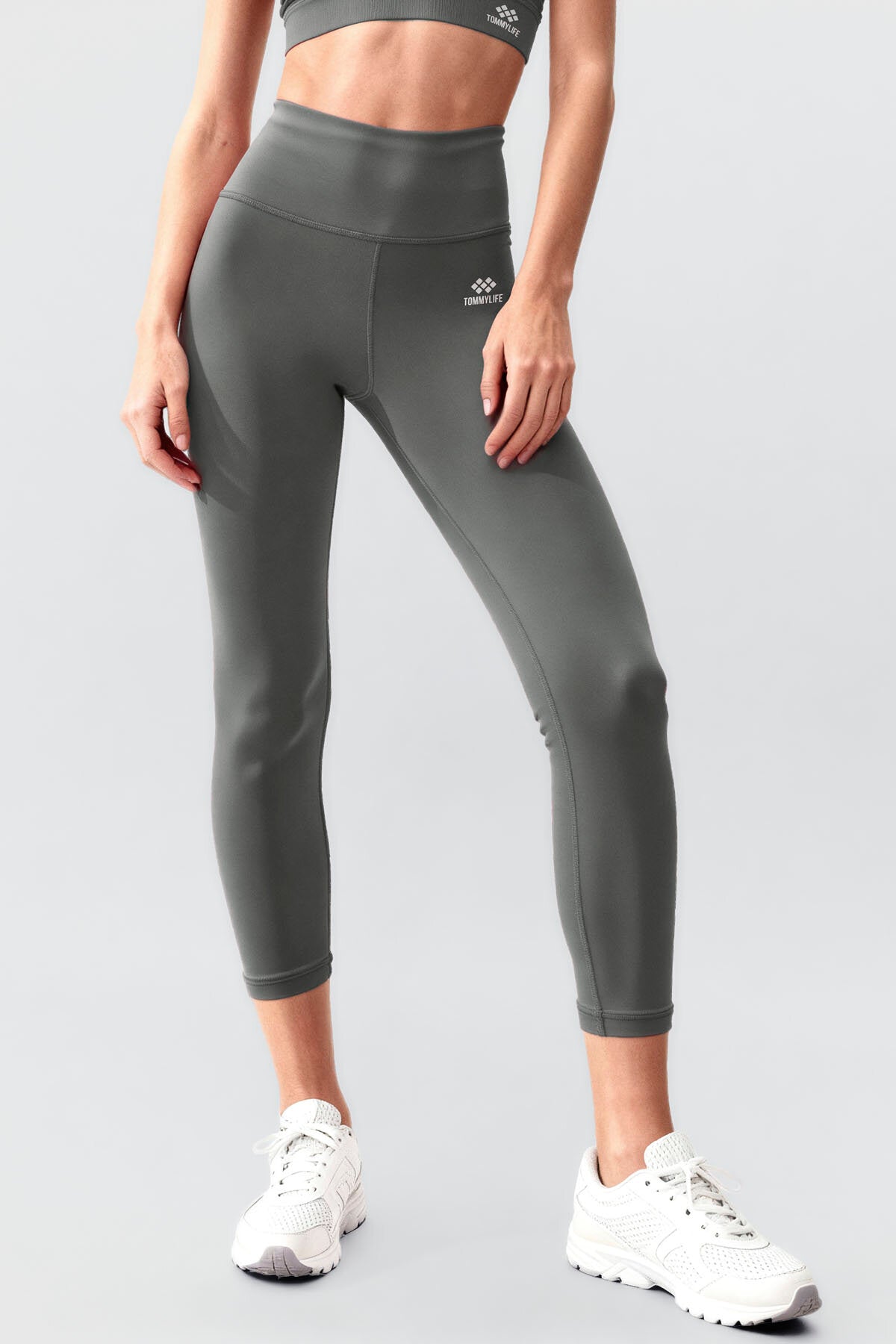 Çağla Yüksek Bel Toparlayıcı Çapraz Sırt Detaylı Slim Fit Kadın Tayt Takım - 95283