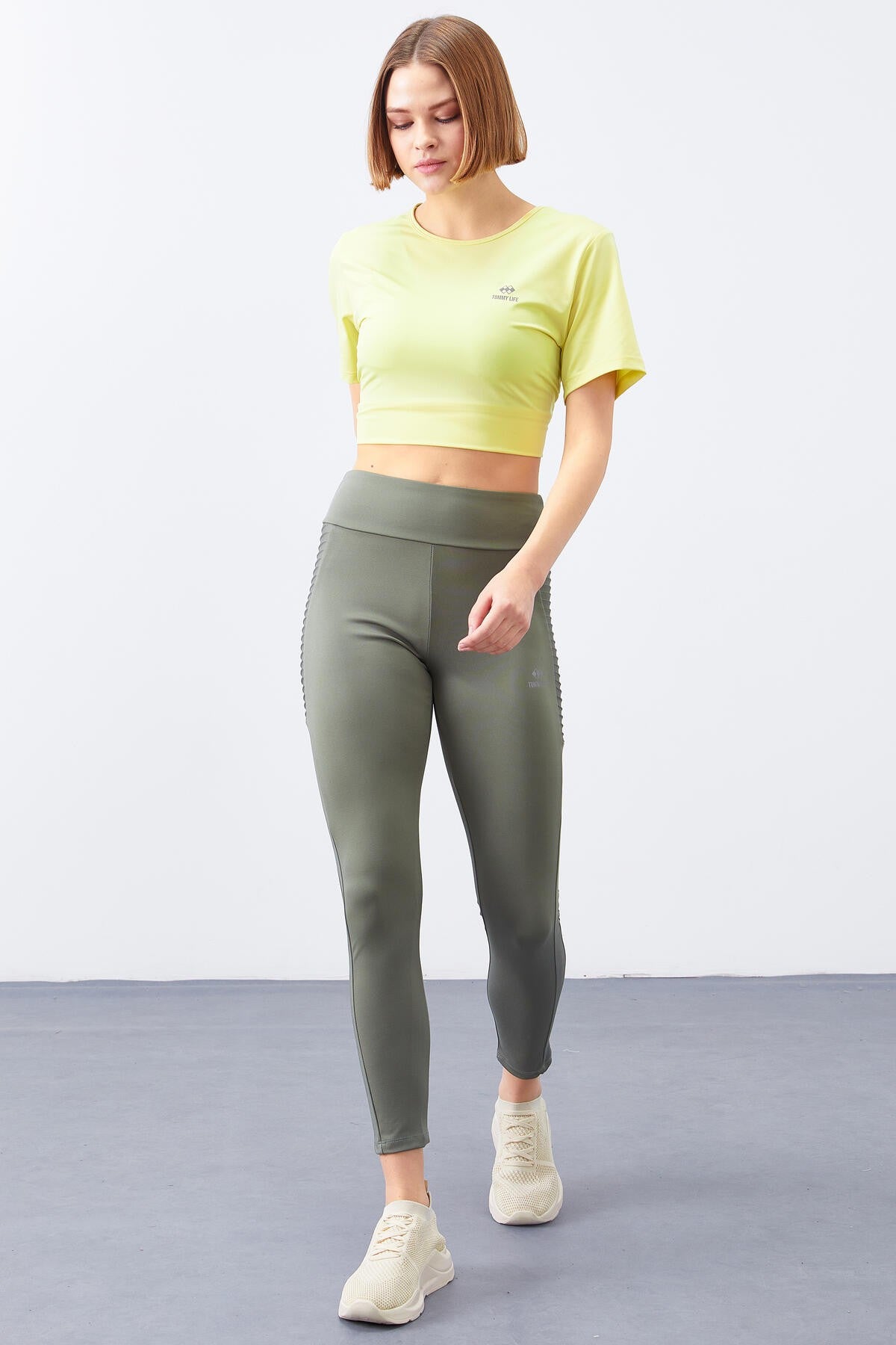Çağla Yüksek Bel Toparlayıcı Slim Fit Dar Paça Kadın Tayt - 94568