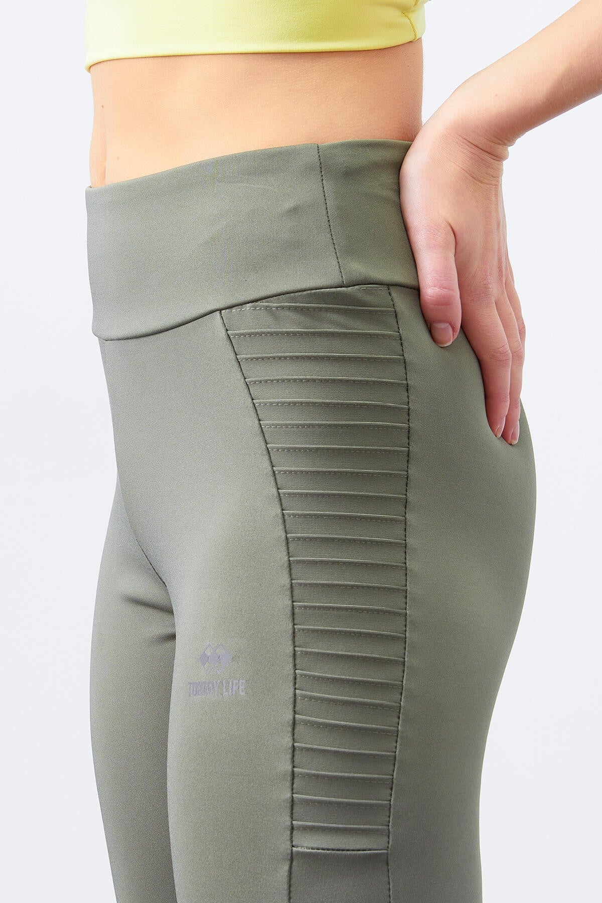 Çağla Yüksek Bel Toparlayıcı Slim Fit Dar Paça Kadın Tayt - 94568