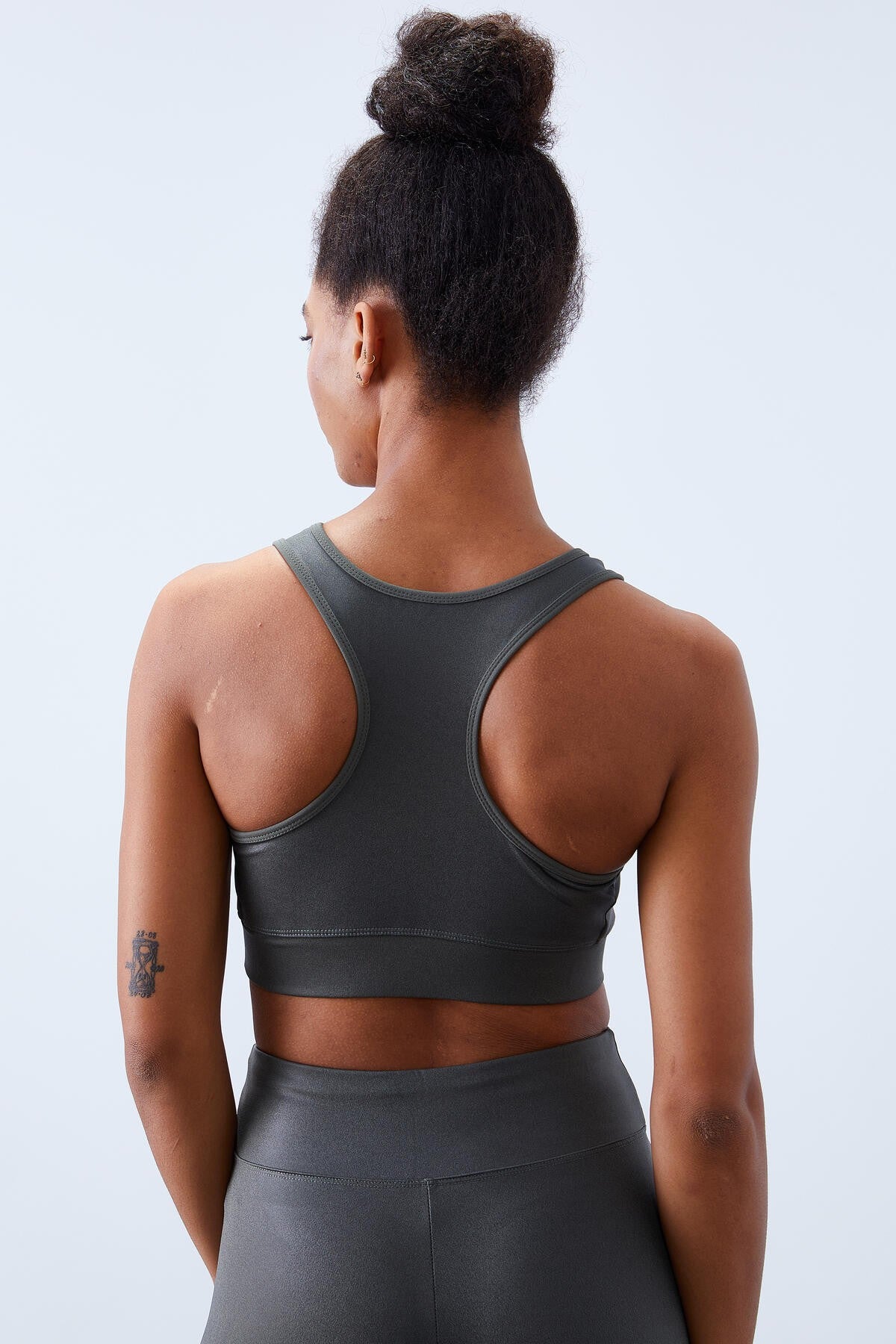 Çağla Yüksek Bel Toparlayıcılı Sırt Detaylı Slim Fit Büstiyer Kadın Tayt Takım - 95281