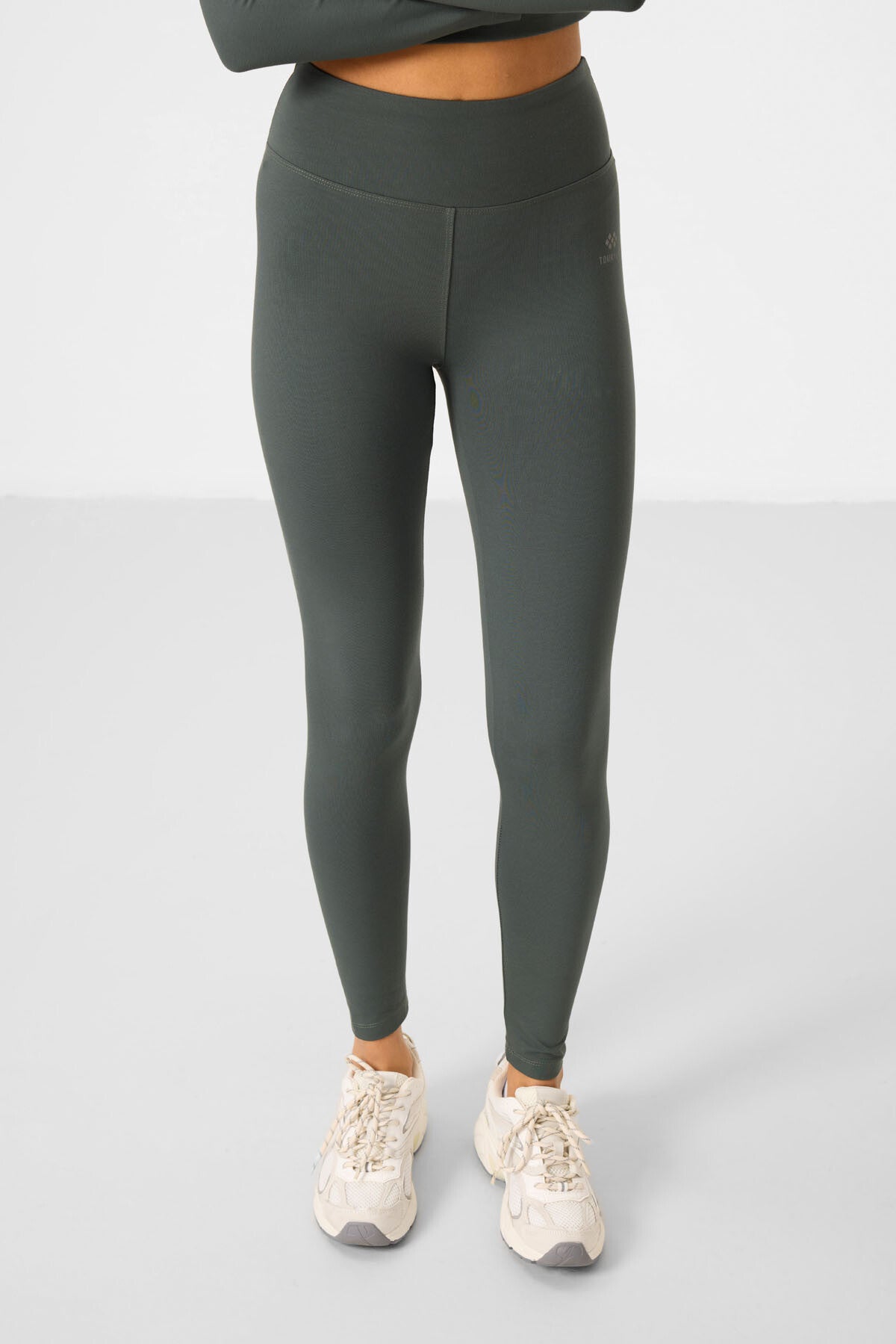 Çağla Yüksek Bel Uzun Kollu Slim Fit Crop Top Kadın Tayt Takım - 95286