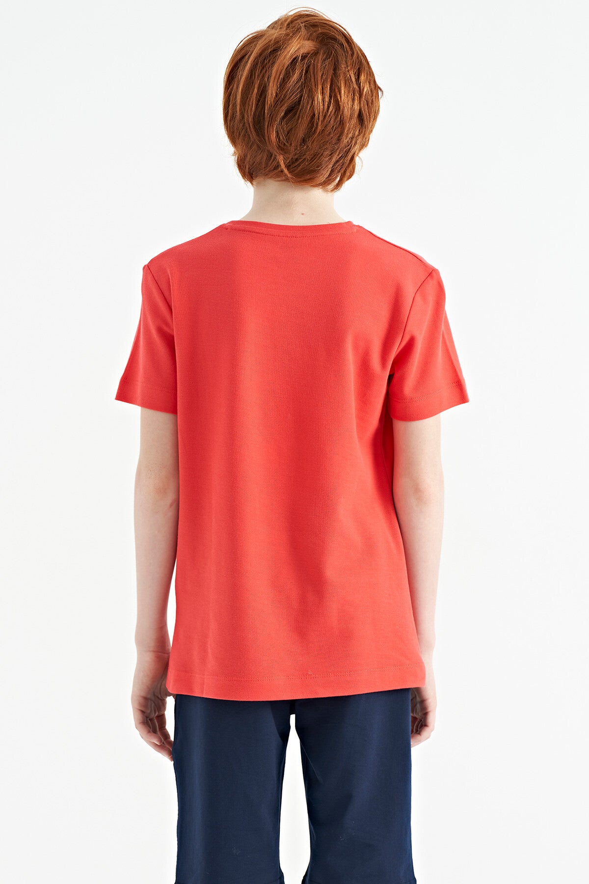 Coral Baskı Detaylı O Yaka Standart Kalıp Erkek Çocuk T-Shirt - 11117