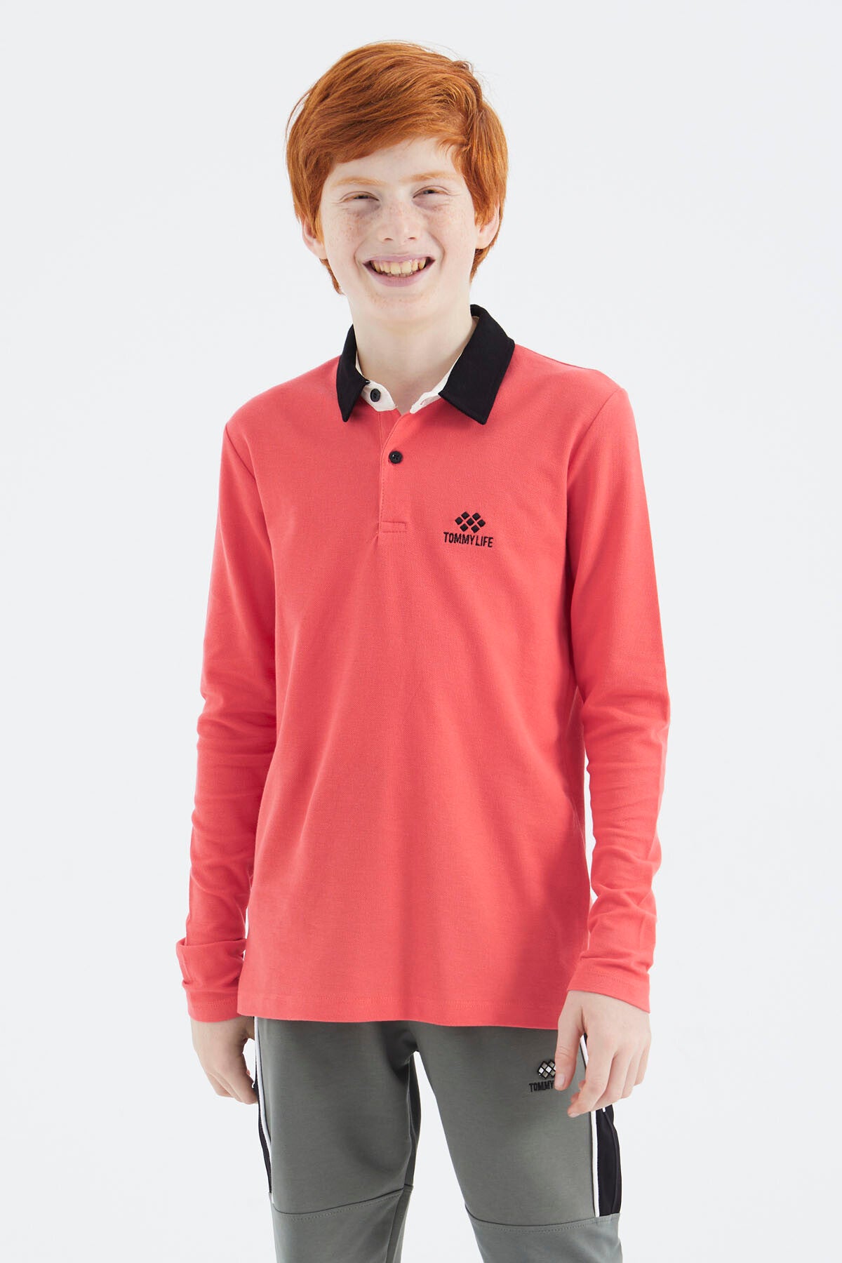 Coral Polo Yaka Basic Erkek Çocuk T-Shirt - 11171