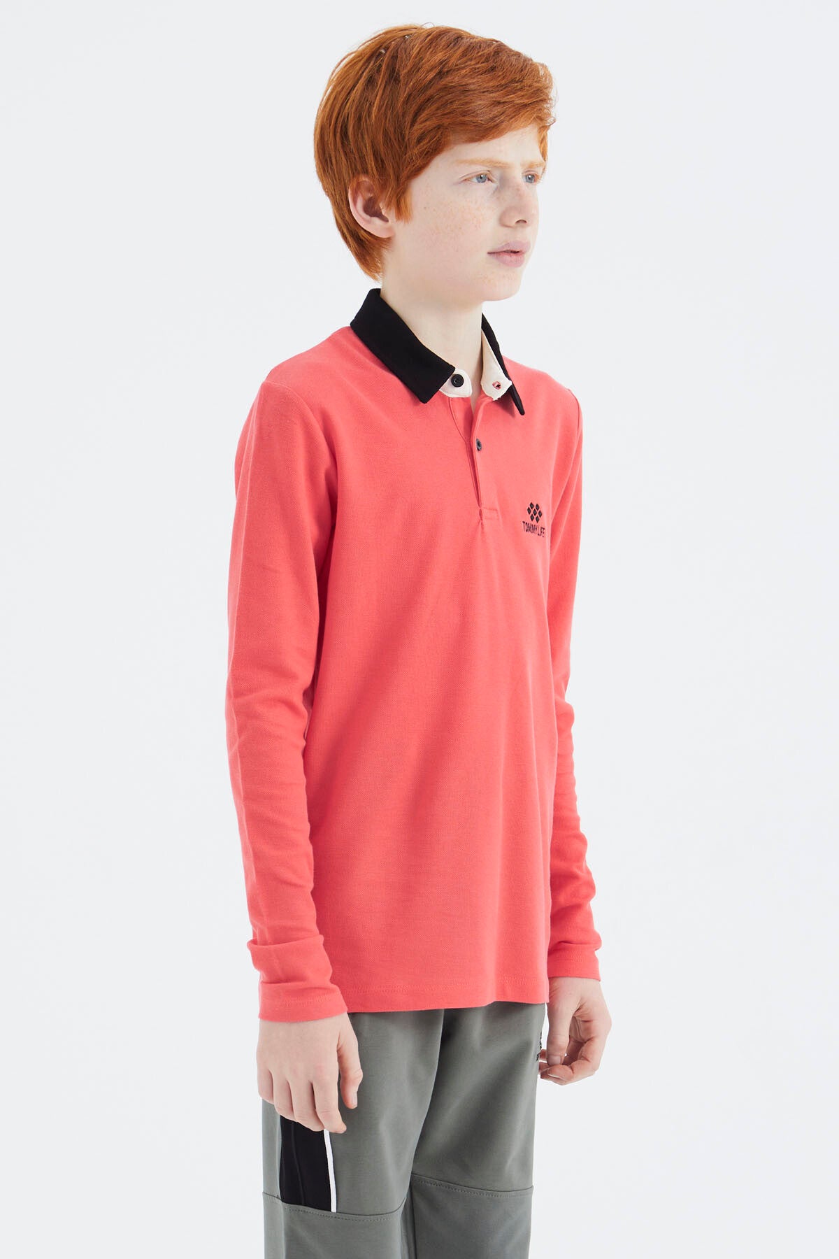 Coral Polo Yaka Basic Erkek Çocuk T-Shirt - 11171