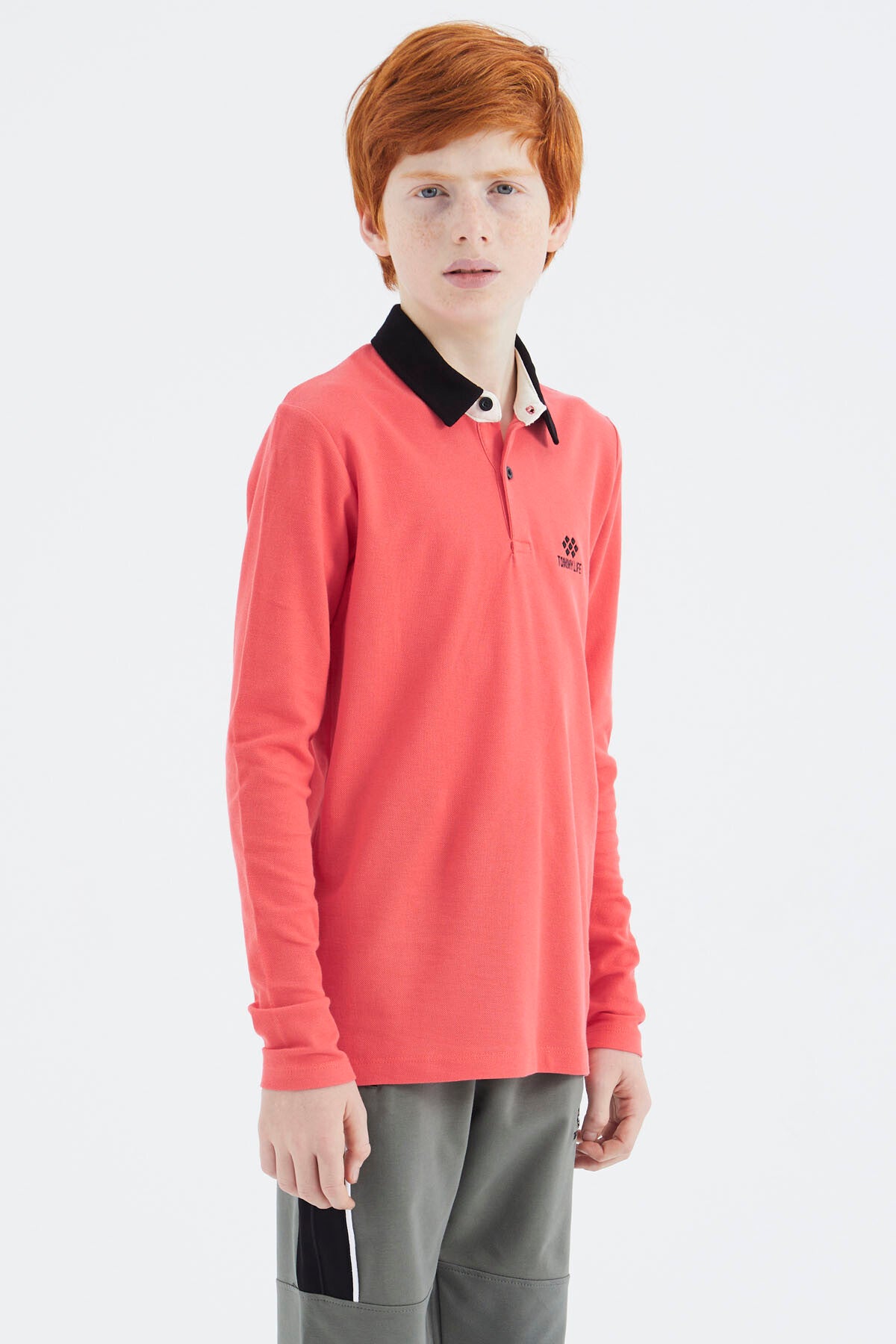 Coral Polo Yaka Basic Erkek Çocuk T-Shirt - 11171