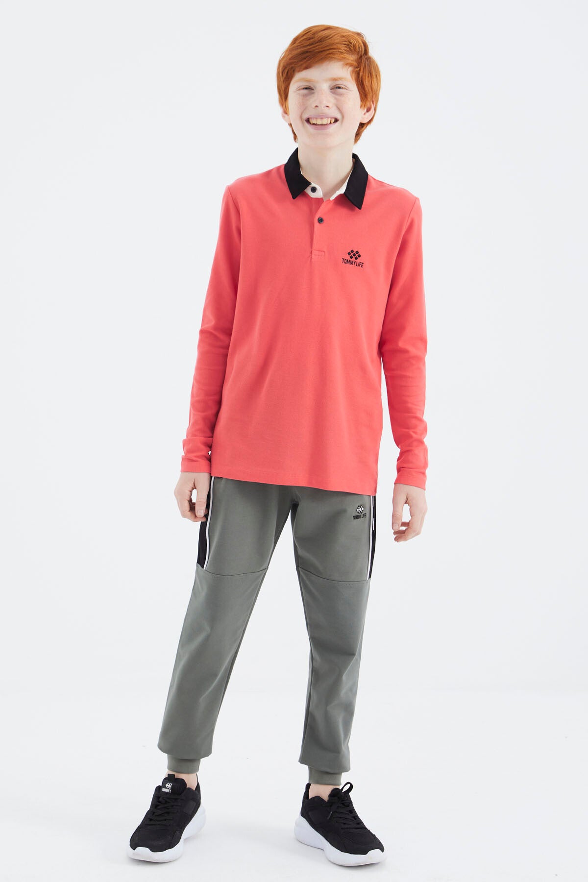 Coral Polo Yaka Basic Erkek Çocuk T-Shirt - 11171