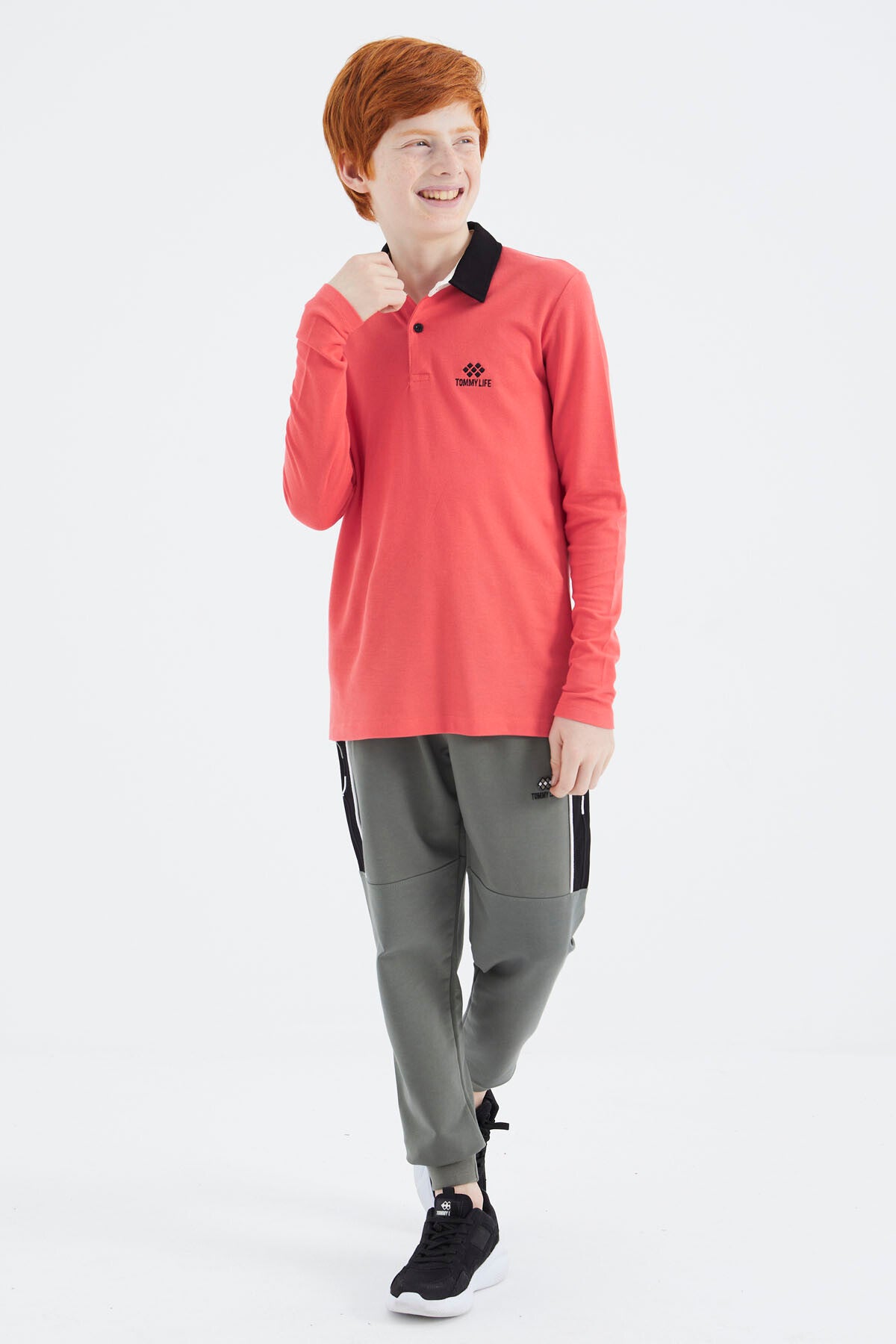 Coral Polo Yaka Basic Erkek Çocuk T-Shirt - 11171