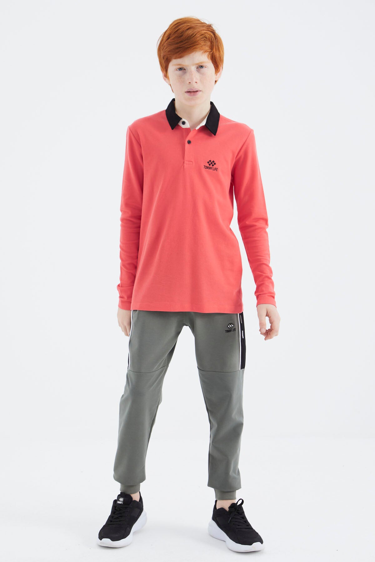 Coral Polo Yaka Basic Erkek Çocuk T-Shirt - 11171