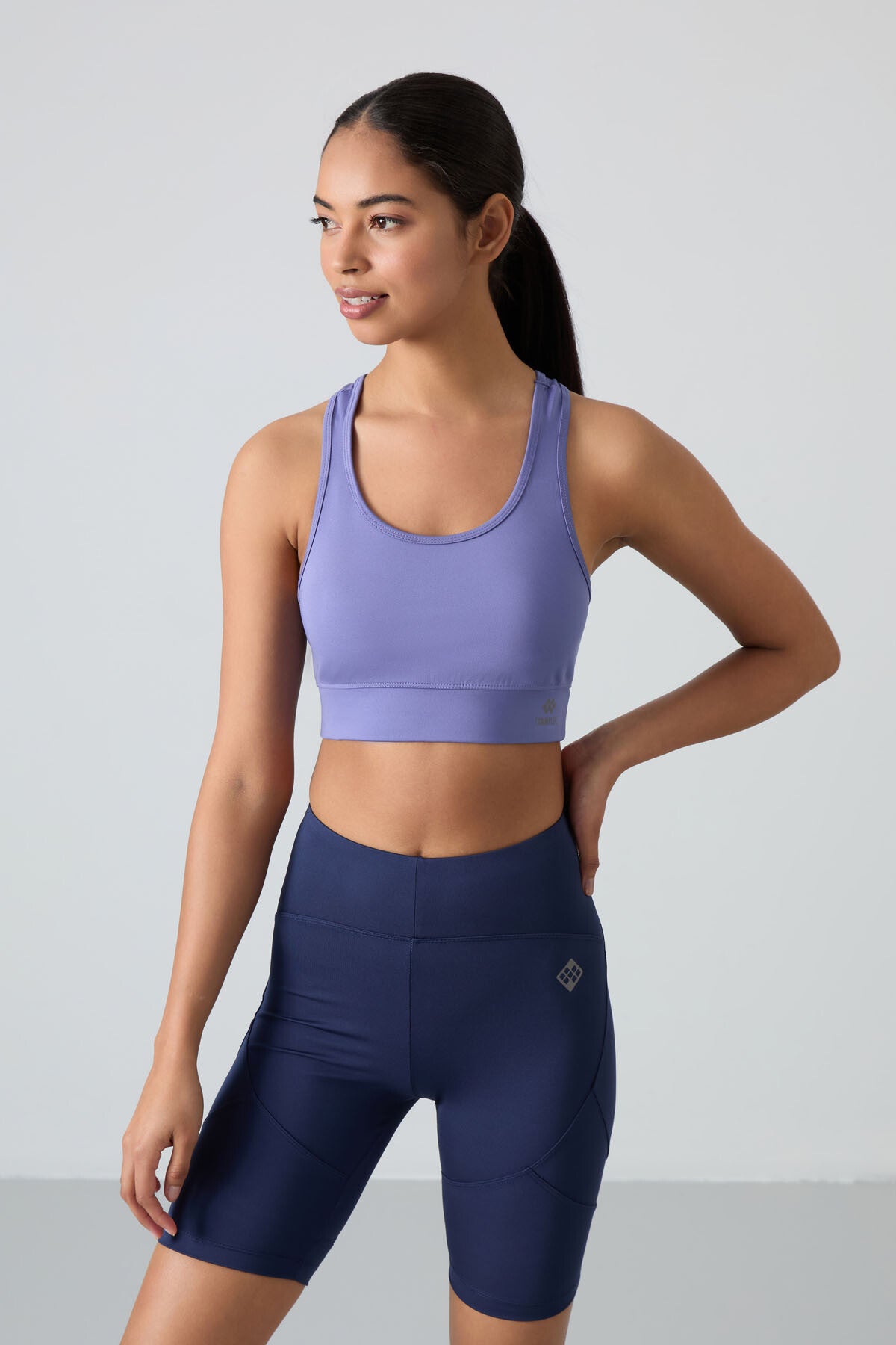 Eflatun Sırt Detaylı Dar Kalıp U Yaka Kadın Spor Büstiyer - 97120